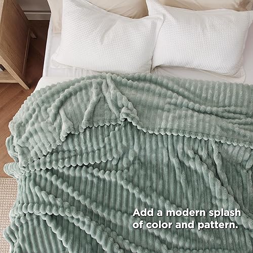 Miniatura 419 de Bedsure GentleSoft Twin Blanket for Couch - Cozy Soft Blankets for Women, Cute Small Fleece Throws for Girls, Light Grey, 60x80 Inches