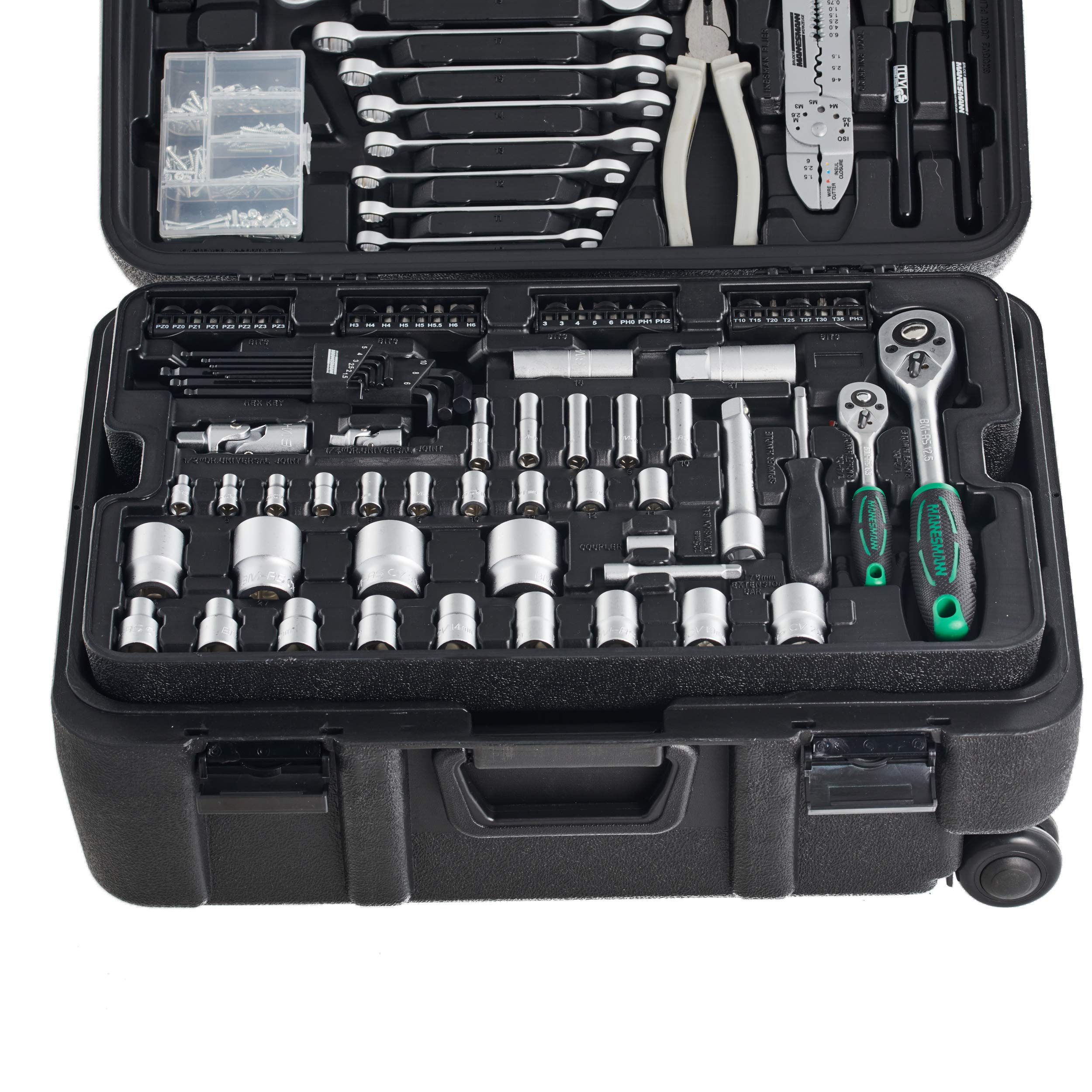 Mannesmann - M29070 – Valigetta porta attrezzi con ruote, 122 pz.