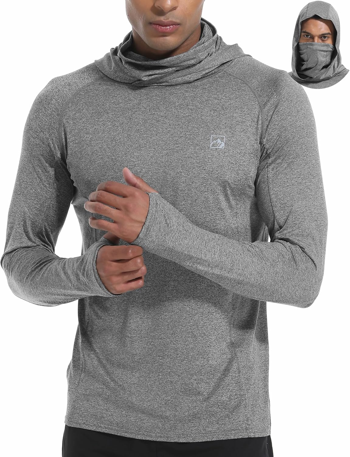 Men's UPF 50+ Sun Protection Shirts UV SPF Rash Guard Long Sleeve Lightweight Hoodie Shirts Fishing Hiking Running Swim