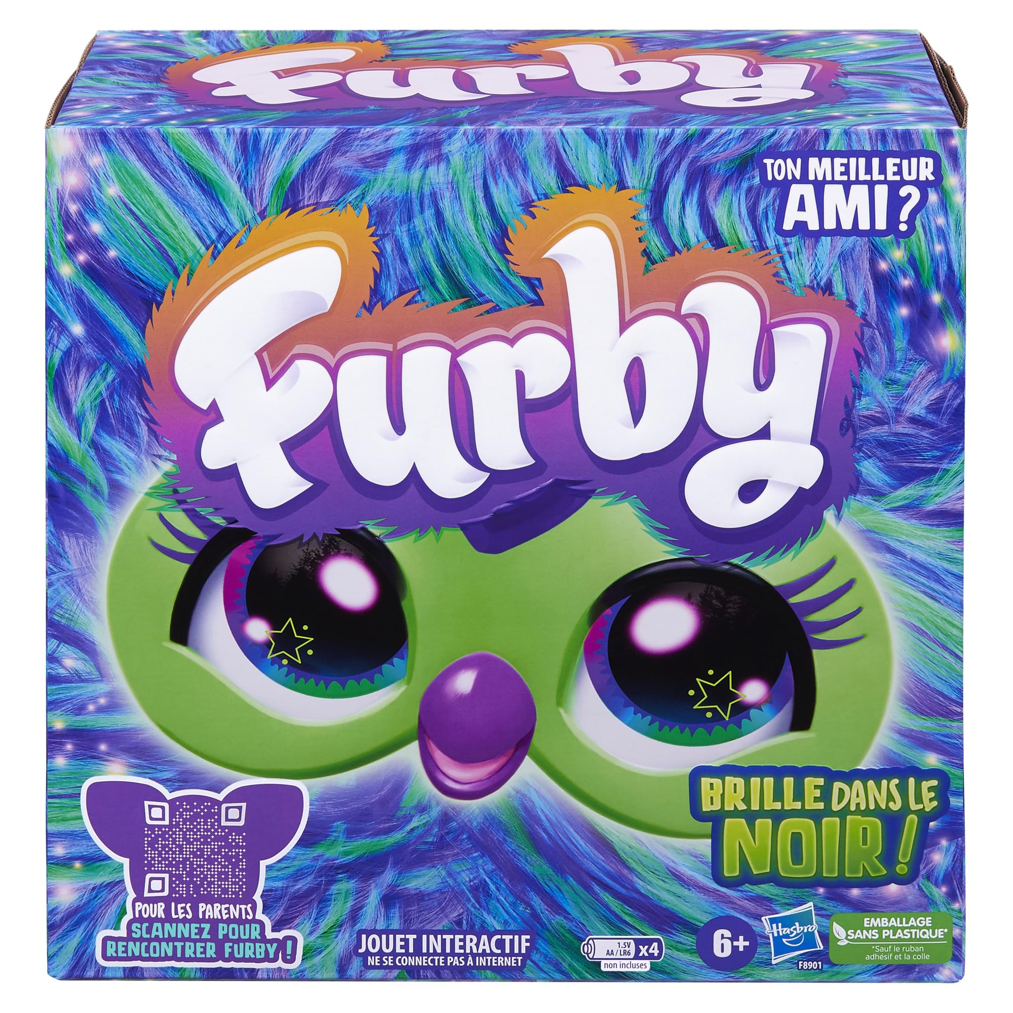 Furby Galaxie, peluche interattivo brilla al buio - Versione francese