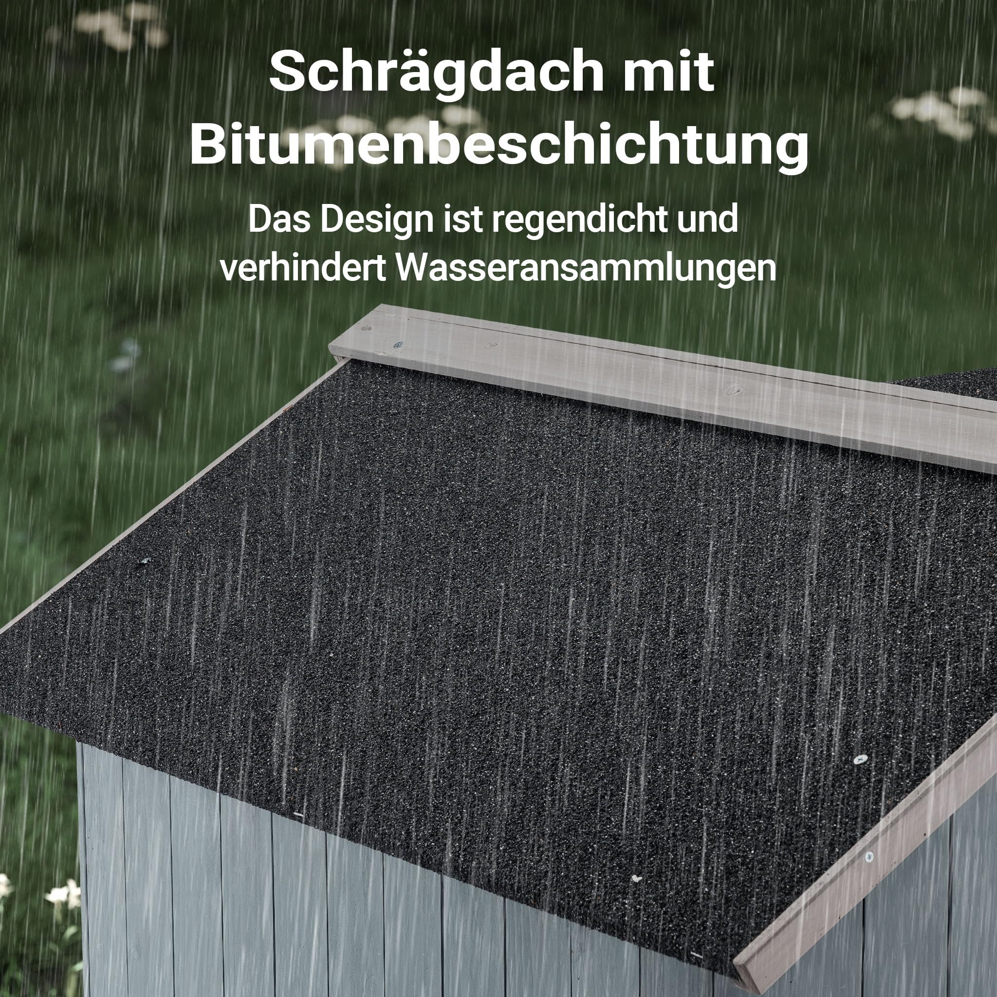 Wiltec Luxus XL Hundehütte 93,5 x 77,5 x 70 cm, grau weiß, Hundehaus aus Holz mit Veranda, Hundehöhle Outdoor für Balkon Garten Terrasse