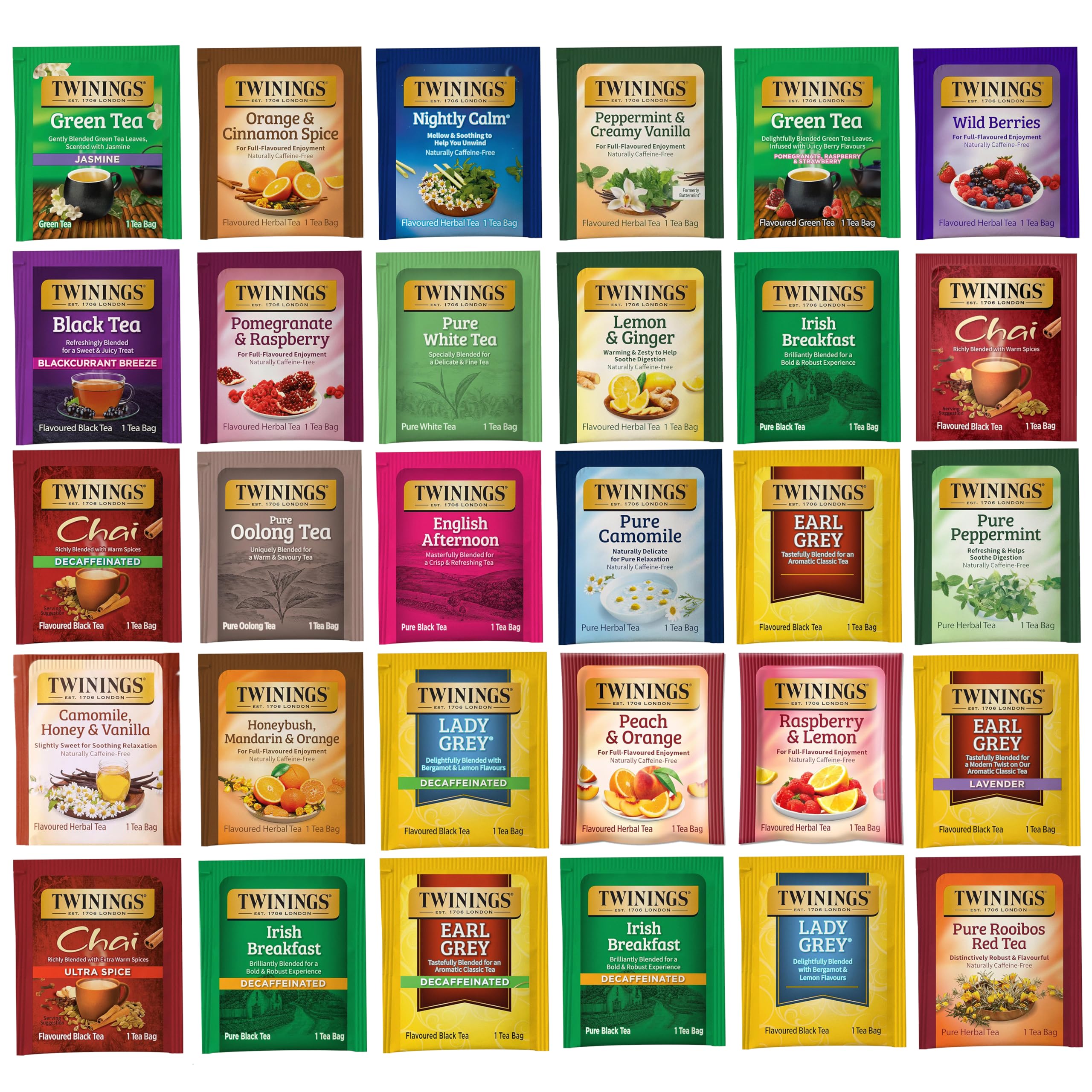 Twinings Tea Bags Sampler Assortment Variety Pack (120 Count) 30 Different Flavours Tea Lovers: Her, Him, Women, Men, Couples, Family, Friends,
