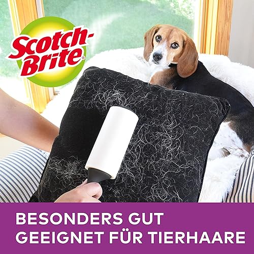 Miniatura 2 de Scotch-Brite Everyday Clean - Rodillo de pelusa  1 rollo de 56 hojas  Funciona muy bien en pelo de mascotas, ropa, muebles y más