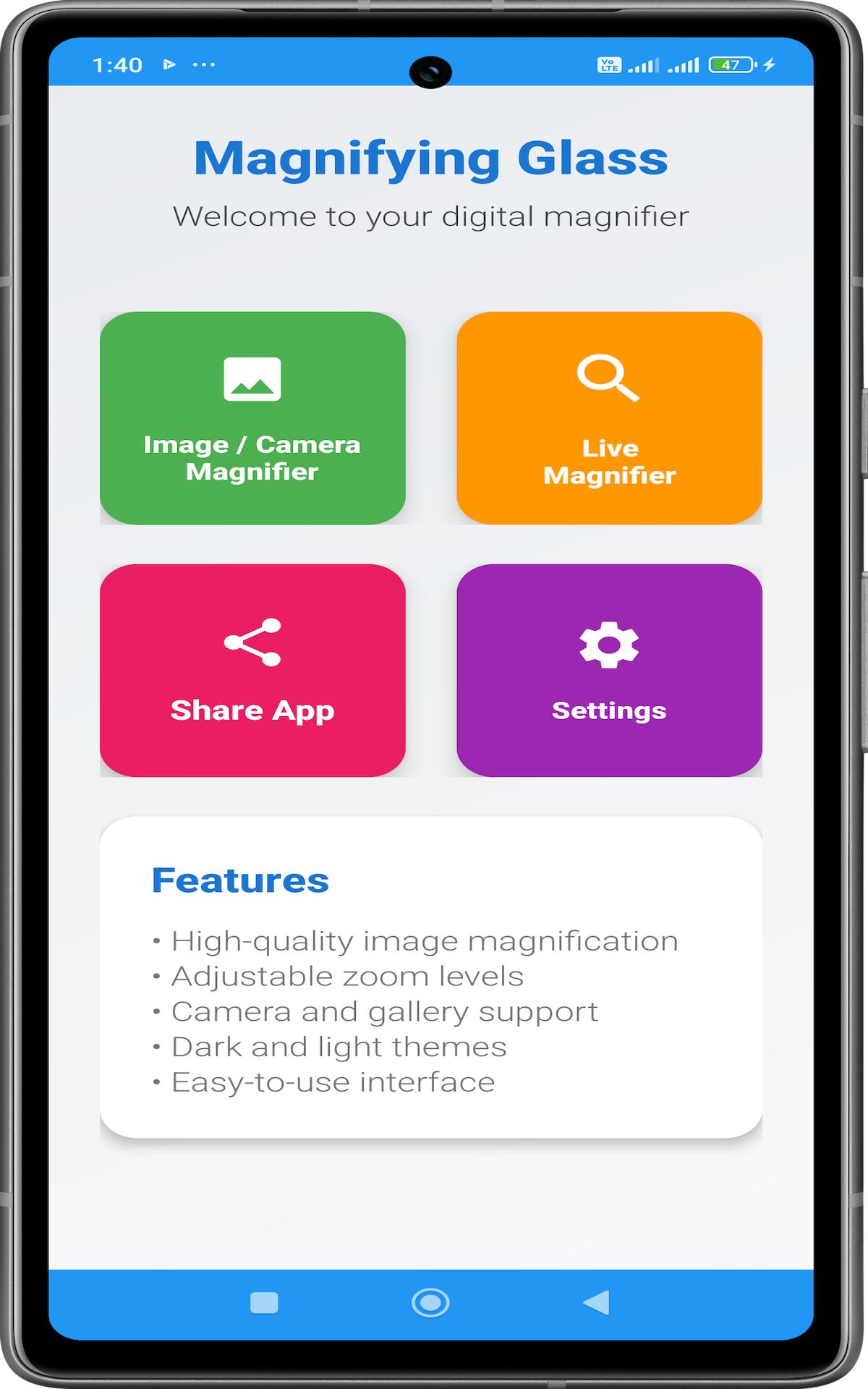 Magnifying Glass + Flashlight App on Amazon Appstore
