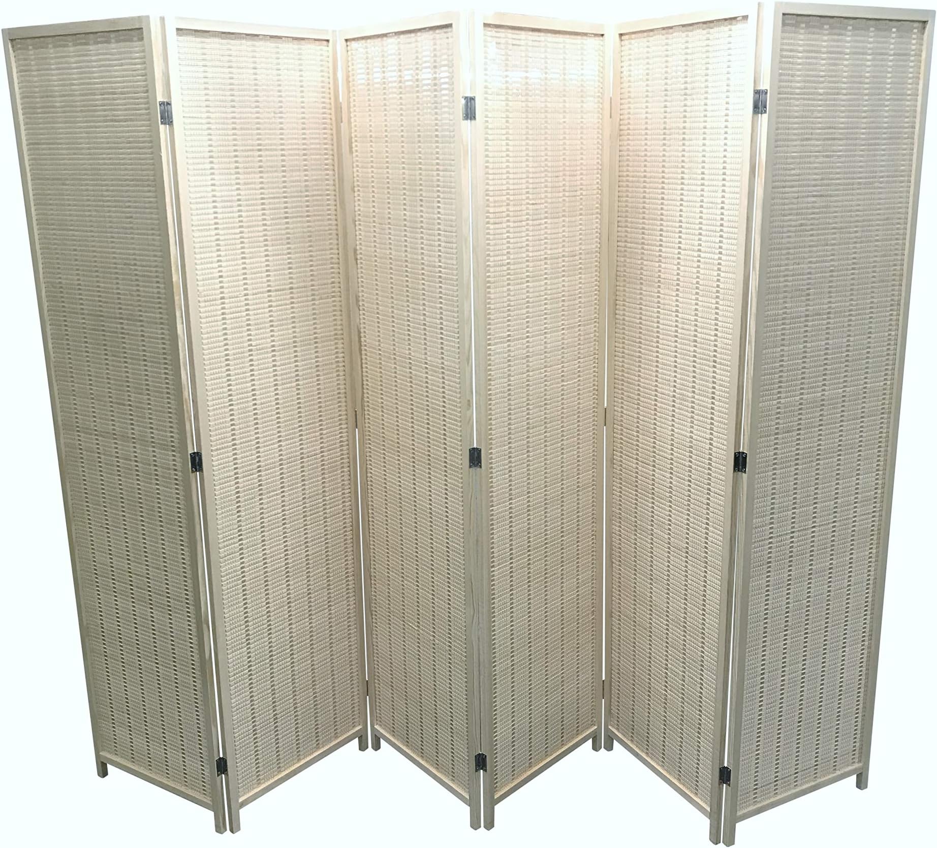 NATURAL 6 PANEL WOODEN BAMBOO ROOM DIVIDER/PARTITION/PRIVACY SCREEN