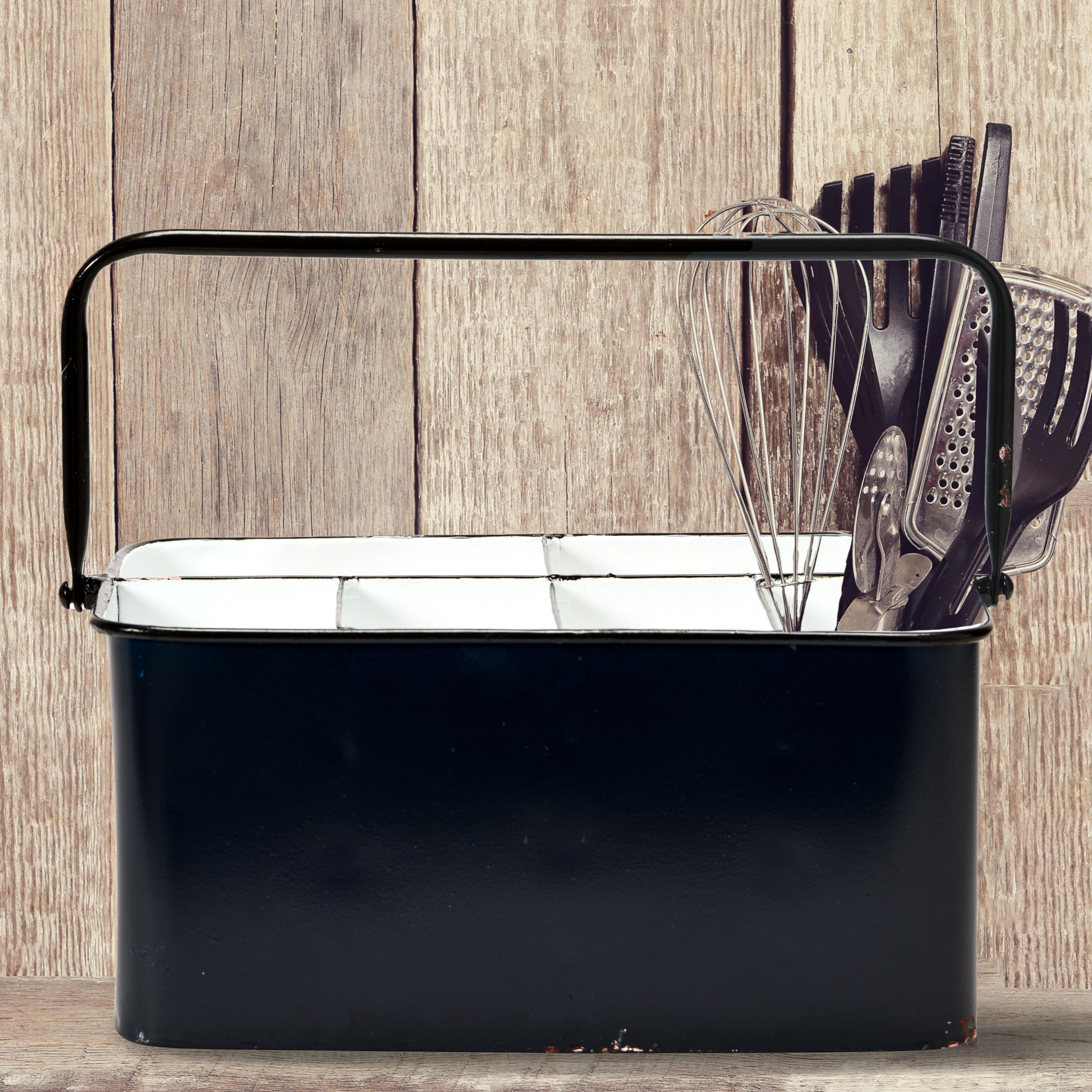 Amazon.com: Creative Co-Op Farmhouse Metal Storage Caddy with 6