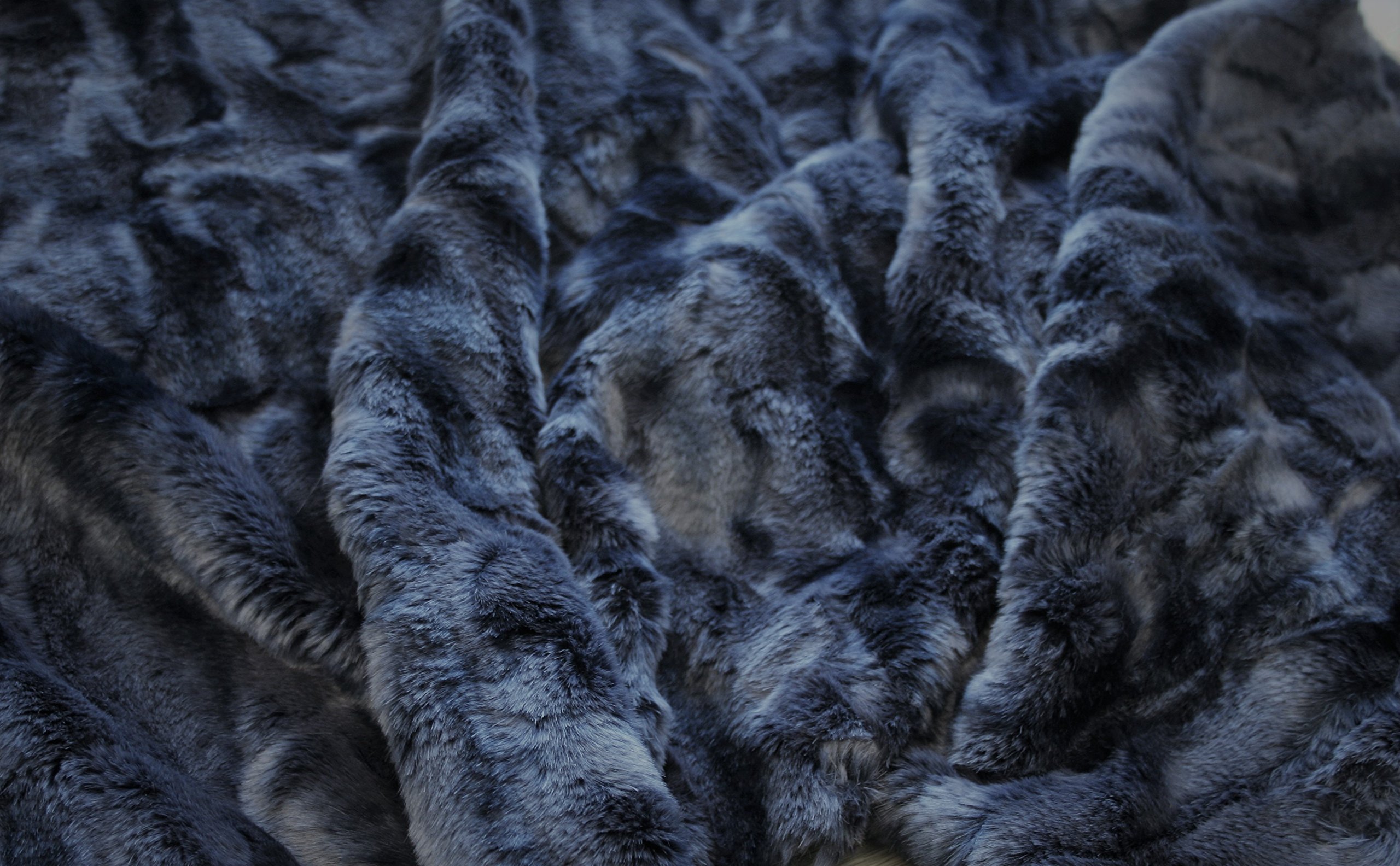 Tissu fausse fourrure pour plaid et couture bleu mélange CRS Fur Fabrics