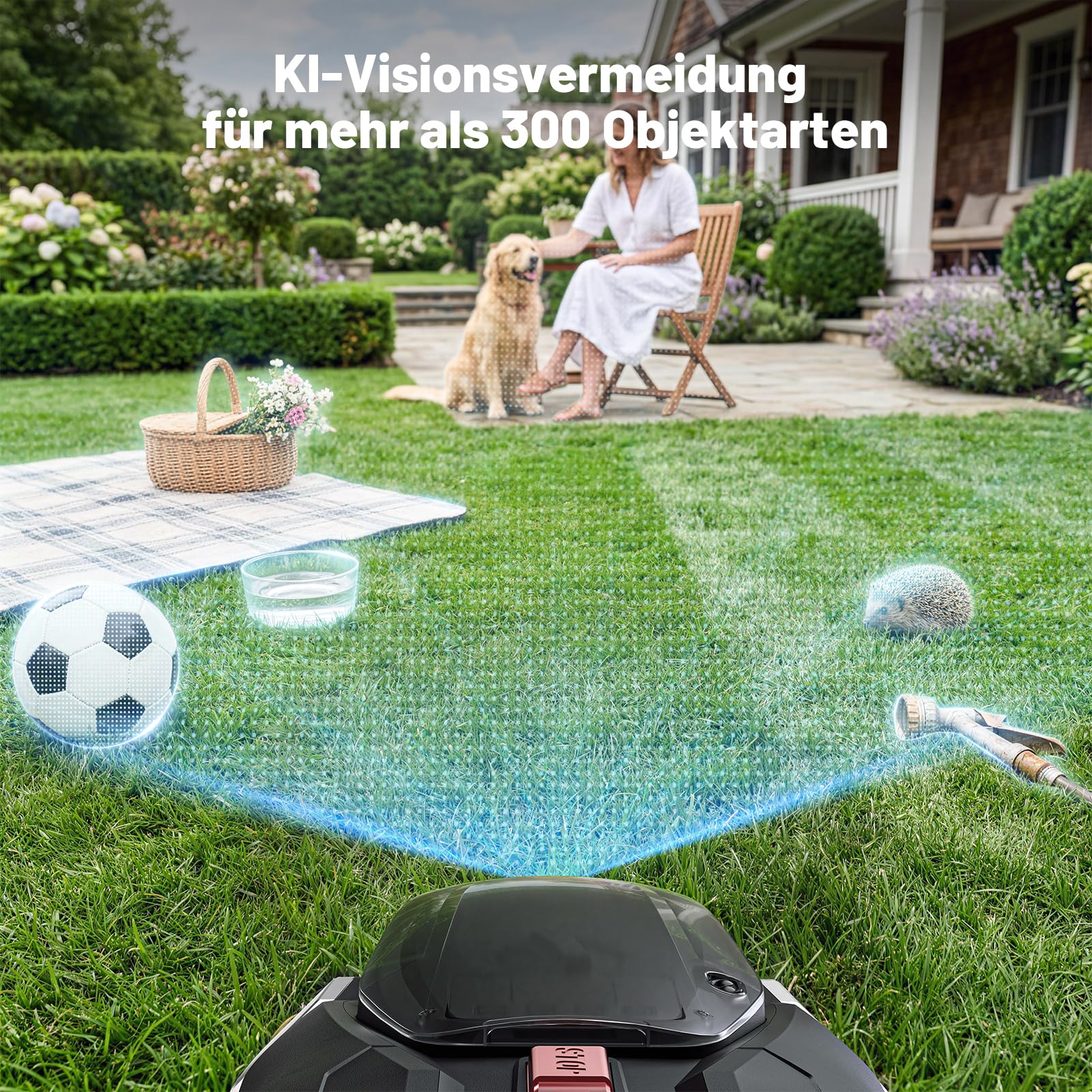 500 Mähroboter bis 500 m² – Intelligenter Rasenmäher mit VSLAM Kamera-Navigation, App-Steuerung (WLAN/Bluetooth), 42% Steigung, Kantenmodus & 59 dB Leise