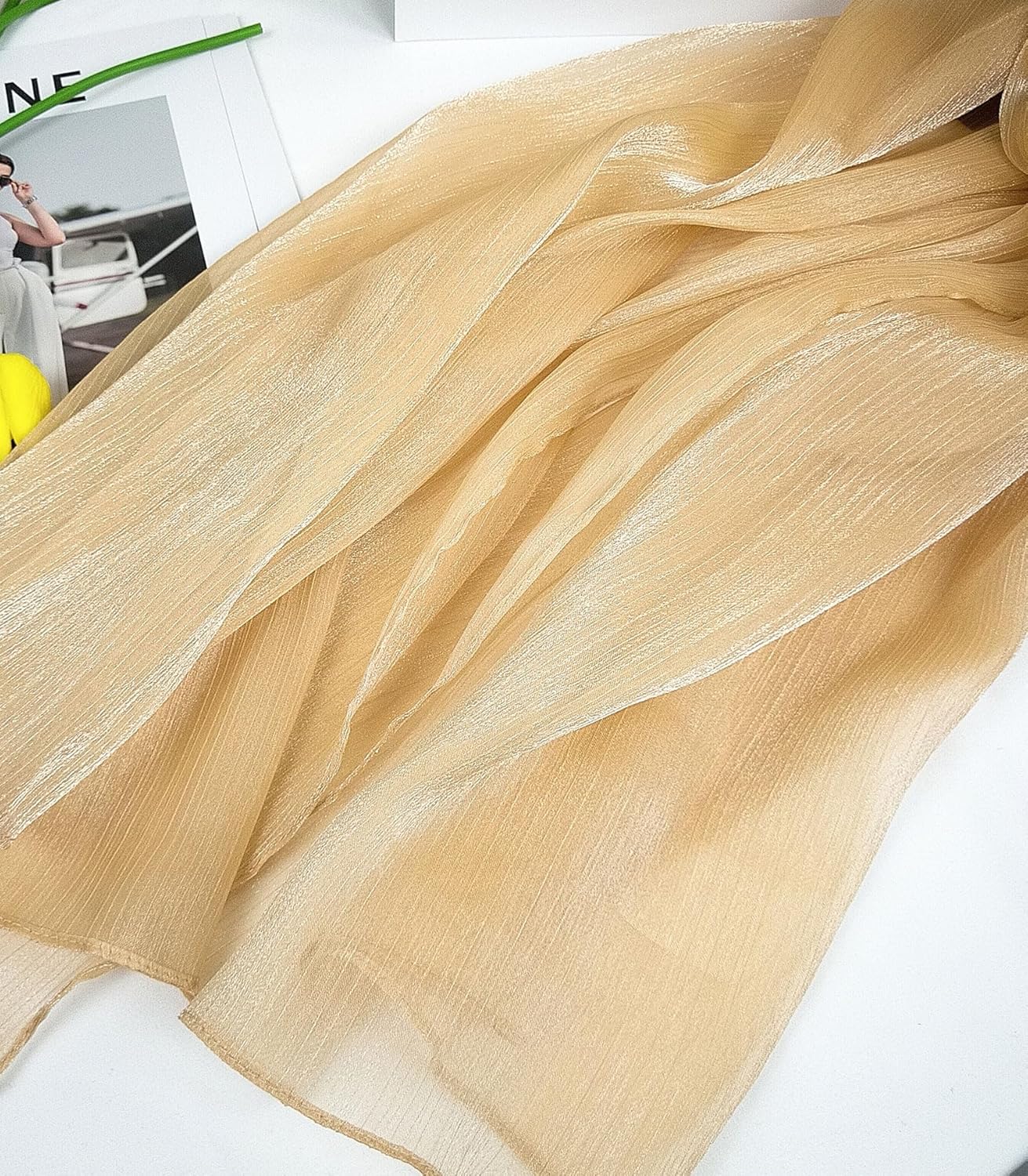 Chiffon Shawls and Wraps for Women, Elegant Sheer Shawls for Formal Evening, Soft Wedding Brides Scarf - Image 4