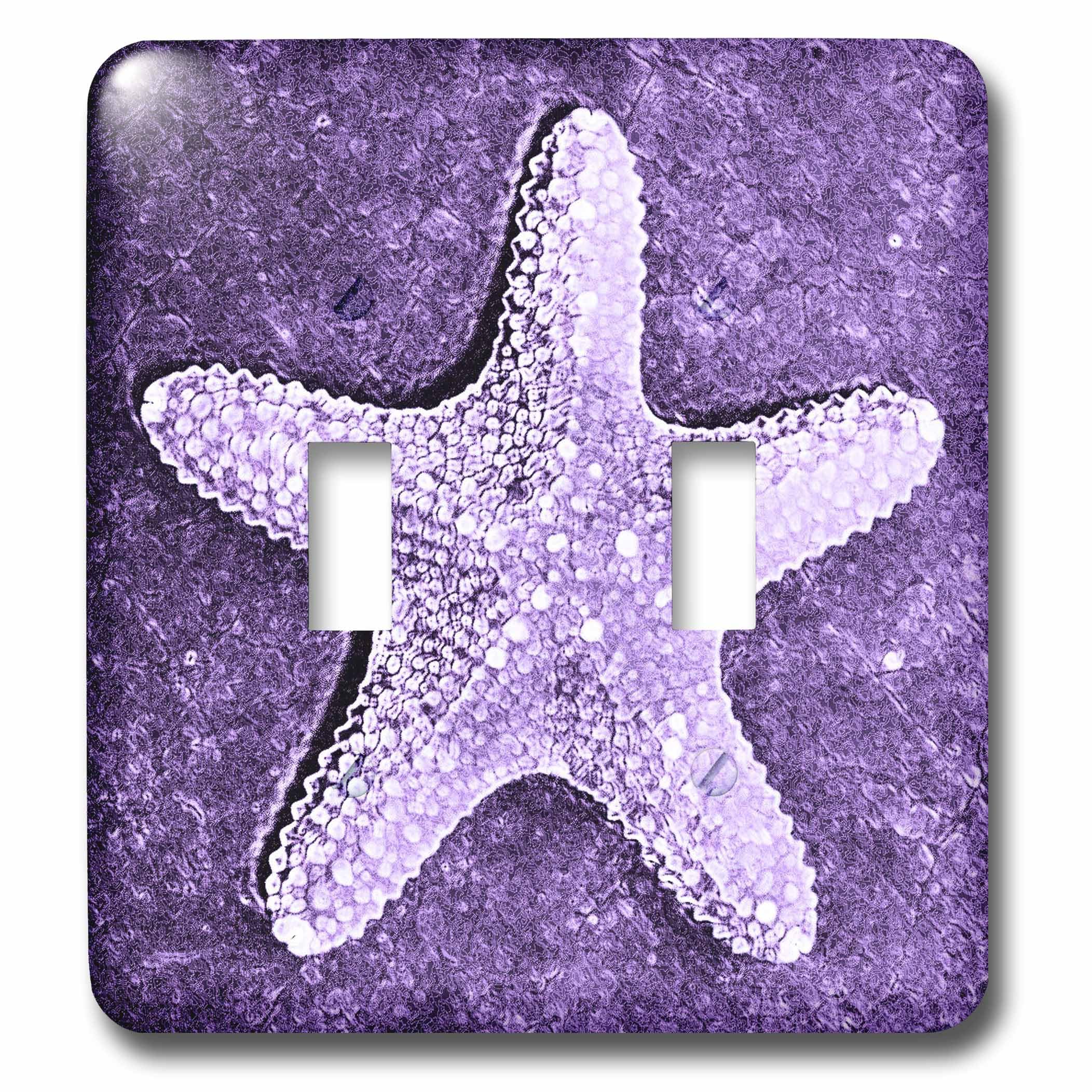 Interrupteur double à bascule motif étoile de mer violet 3dRose lsp_27957_2 déco maison