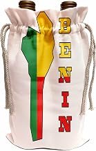 Wine Bag - Flag of Benin in the outline map and name of the country, Benin. Flags and Maps - Africa