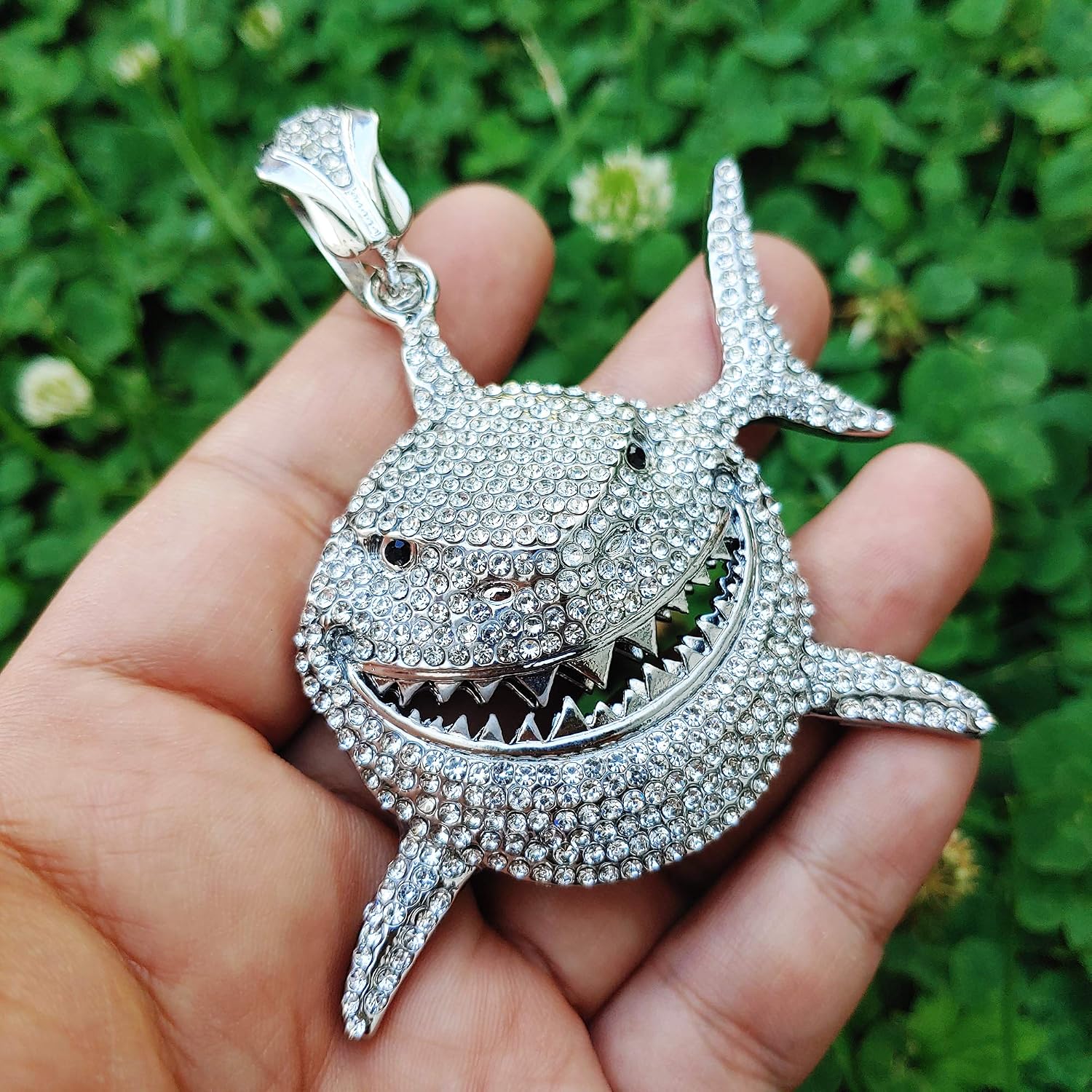Iced Large Shark Pendant 