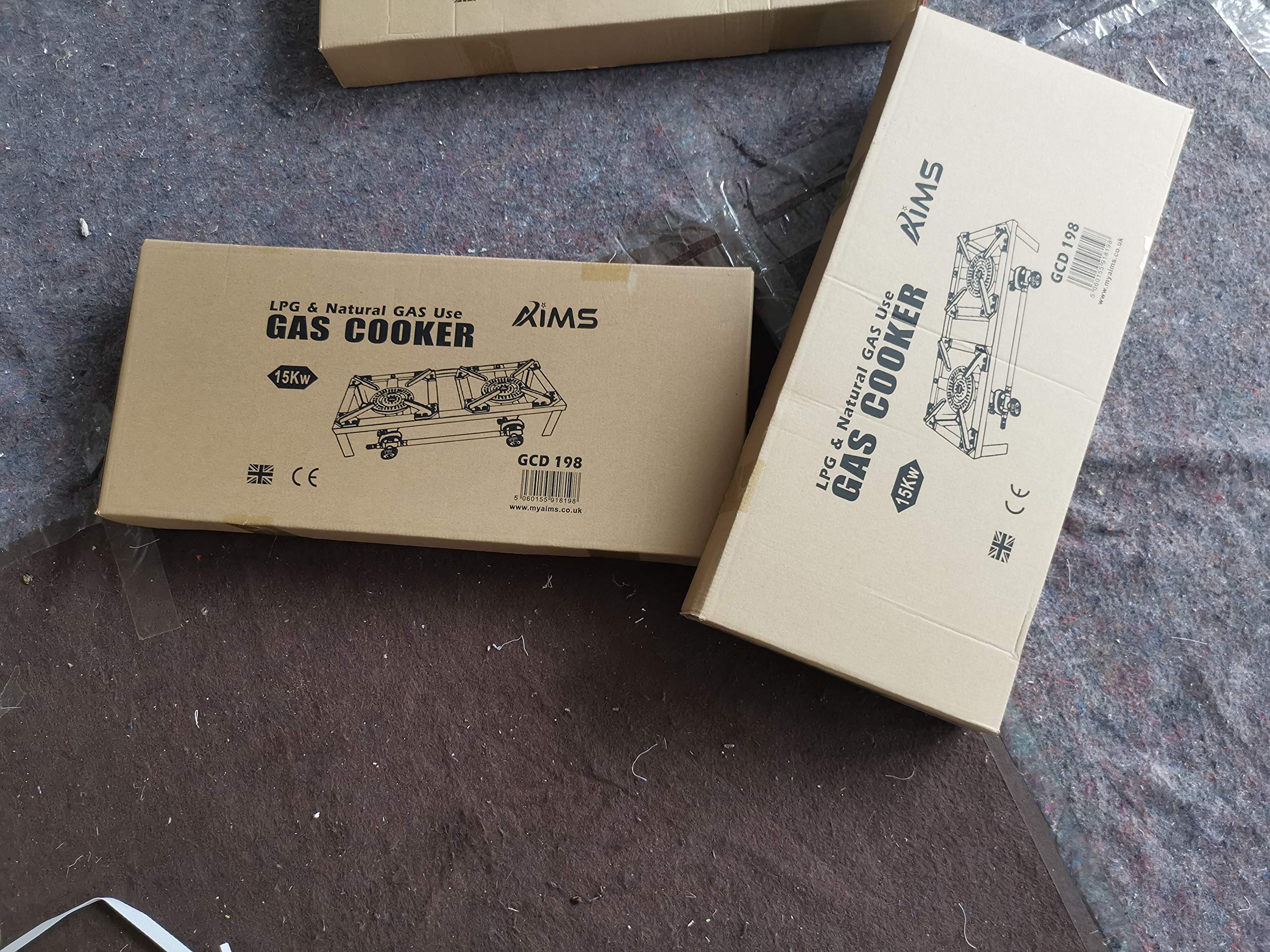 Double Cast Iron LPG Burner Camping Cooker Butane Gas Country Stove