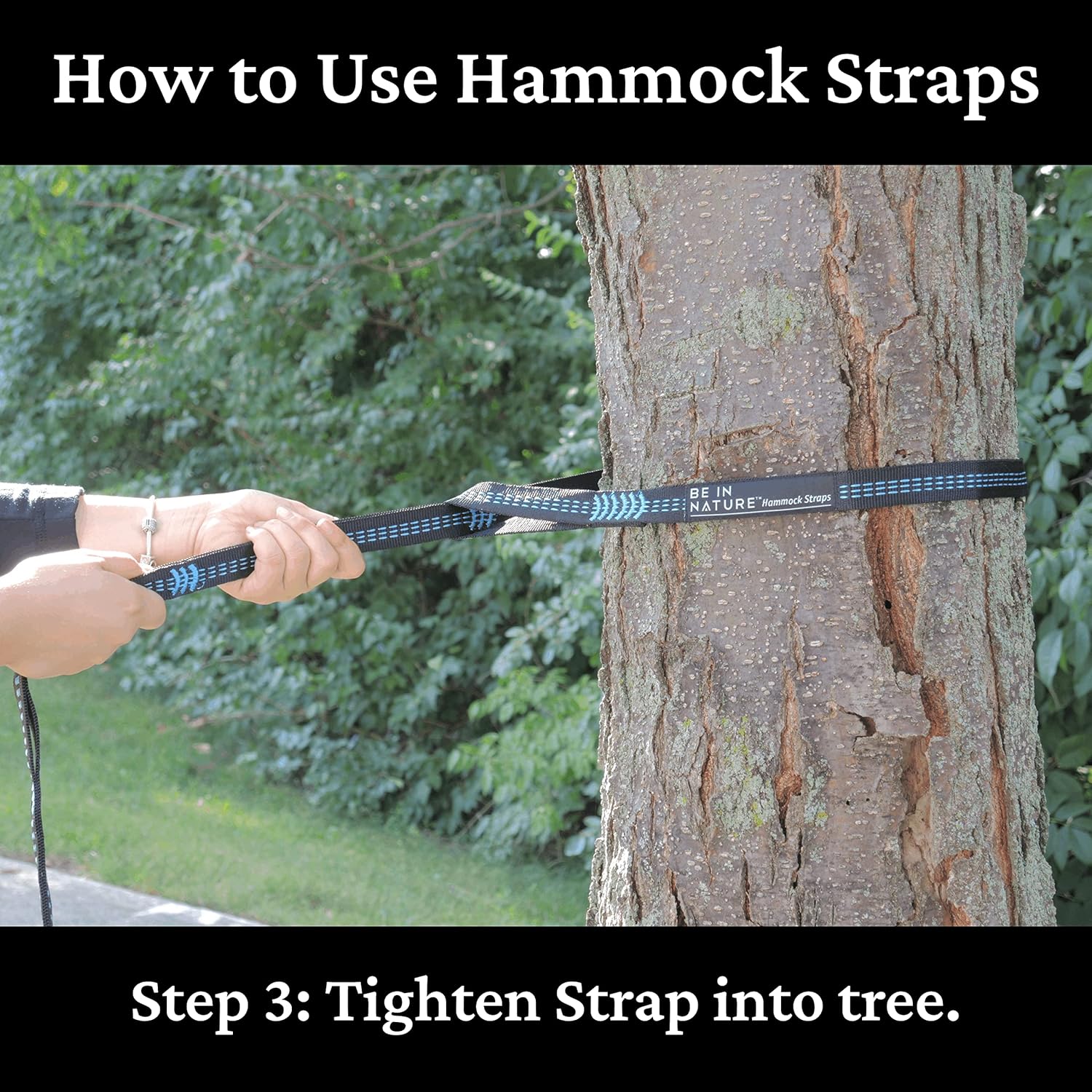 Be In Nature XL Hammock Straps – Tree Straps – 20 Feet Long – 42 Loops – Support 500 Pounds (Black) : Patio, Lawn & Garden