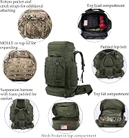 BACKFERRY Nagy Katonai Hátizsák 80L - Taktikai Túrazsák Terepszínű Kivitelben - Kemping, Túrázás, Bushcraft Kalandokhoz - Unisex Hátizsák 5