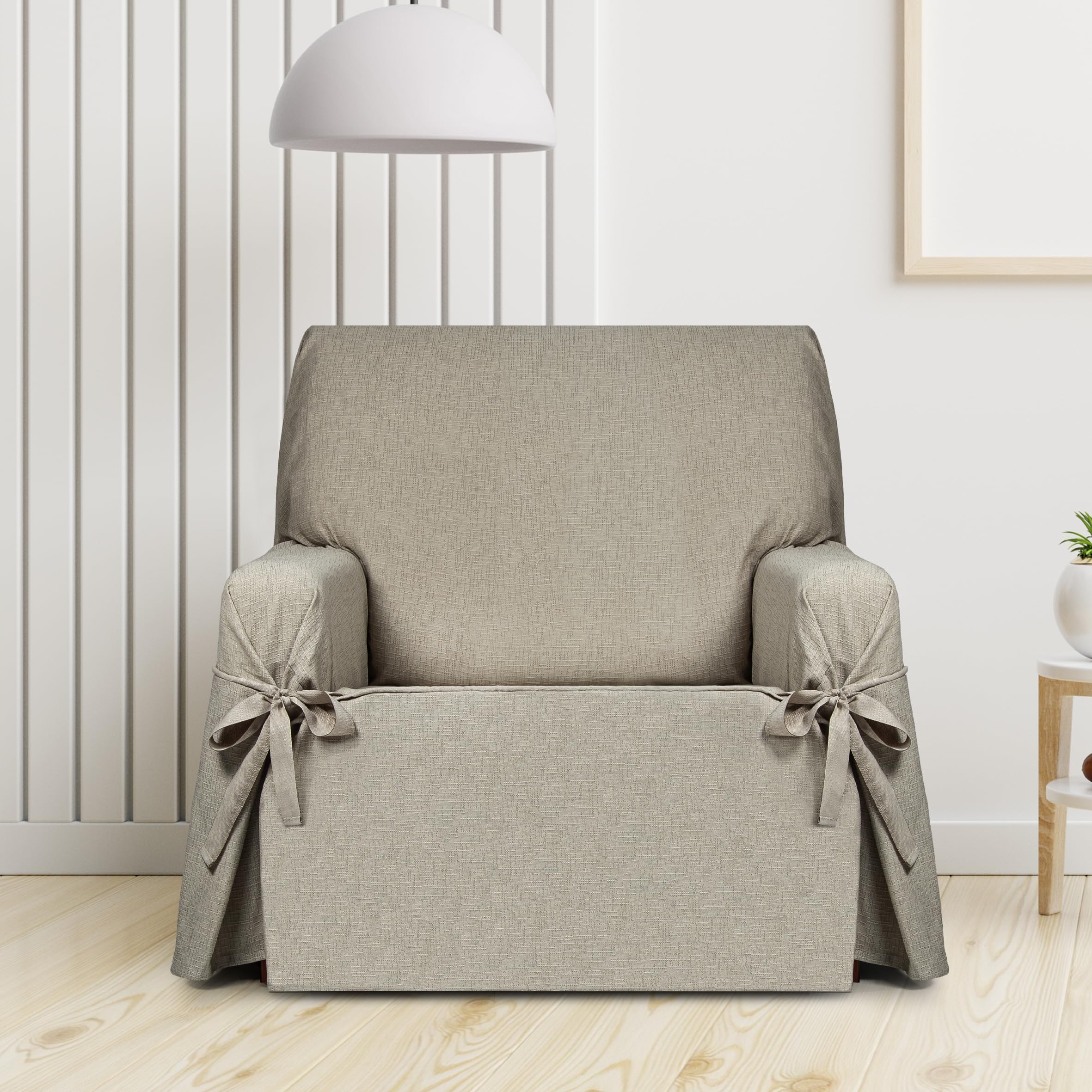 Eysa sofabezug mit Krawatten schmutzabweisender 1 sitzer leinen Design Genna