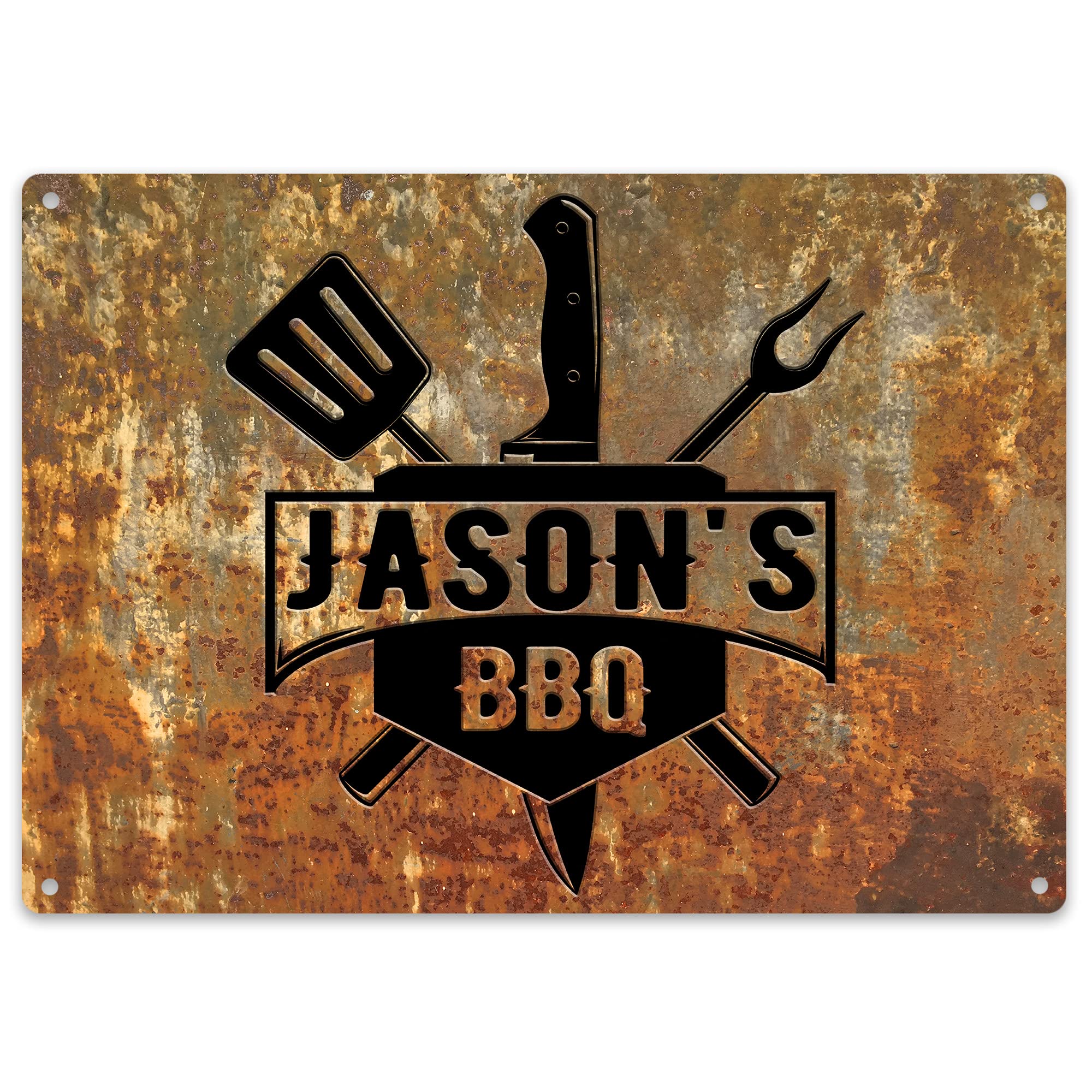 Purple Print House BBQ Sign Personalised - Garden Party Gift For Dad - Barbecue Signs and Plaques Outdoors Area Fathers Day, Garden & Outdoor, Small, Design 3