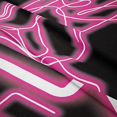 Miniatura 5 de Tapiz con luz de neón para colgar en la pared, tapiz de hongos con luz negra, reactivo a los rayos UV, tapiz sexy, tapiz vertical rosa neón para