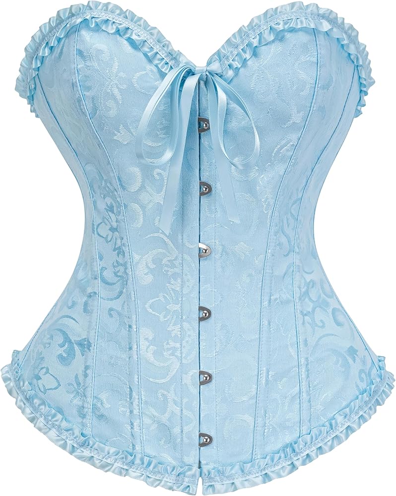 Bustier Corset Top for Women with Lace-Up Waist Cincher Shapewear and Lingerie