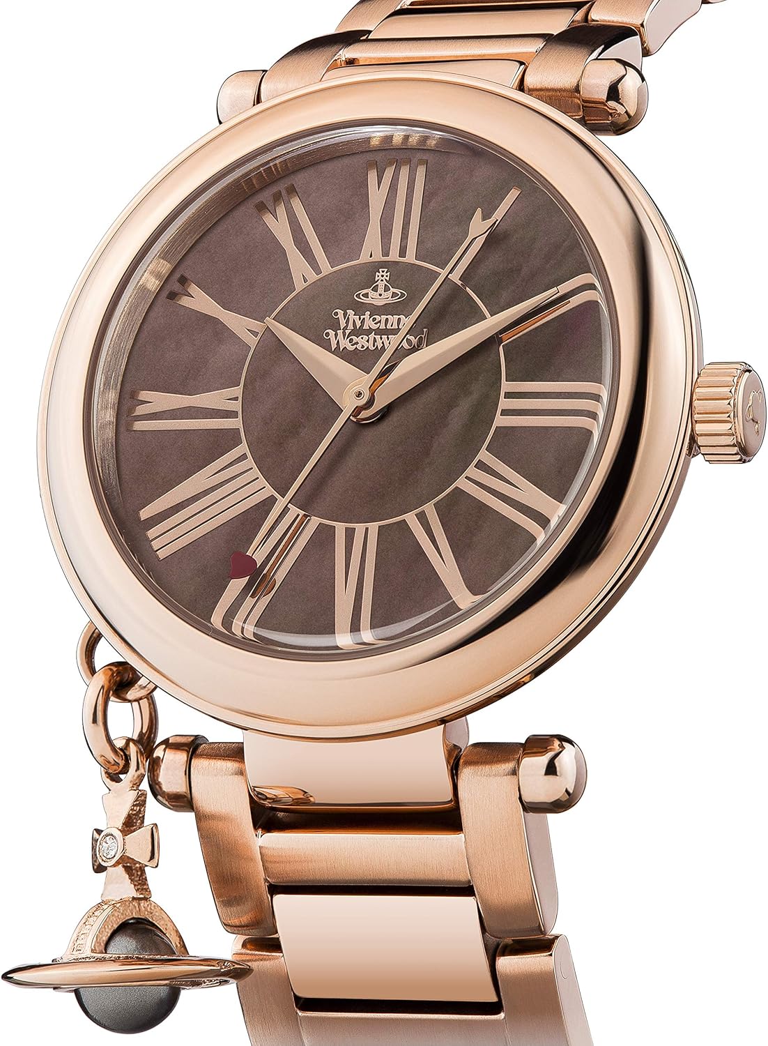 Vivienne Westwood Mother Orb Ladies Quartz Watch with Brown MOP Dial Rose Gold Stainless Steel Bracelet VV006PBRRS Vivienne Westwood Mother Orb Ladies Quartz Watch with Brown MOP Dial Rose Gold Stainless Steel Bracelet VV006PBRRS