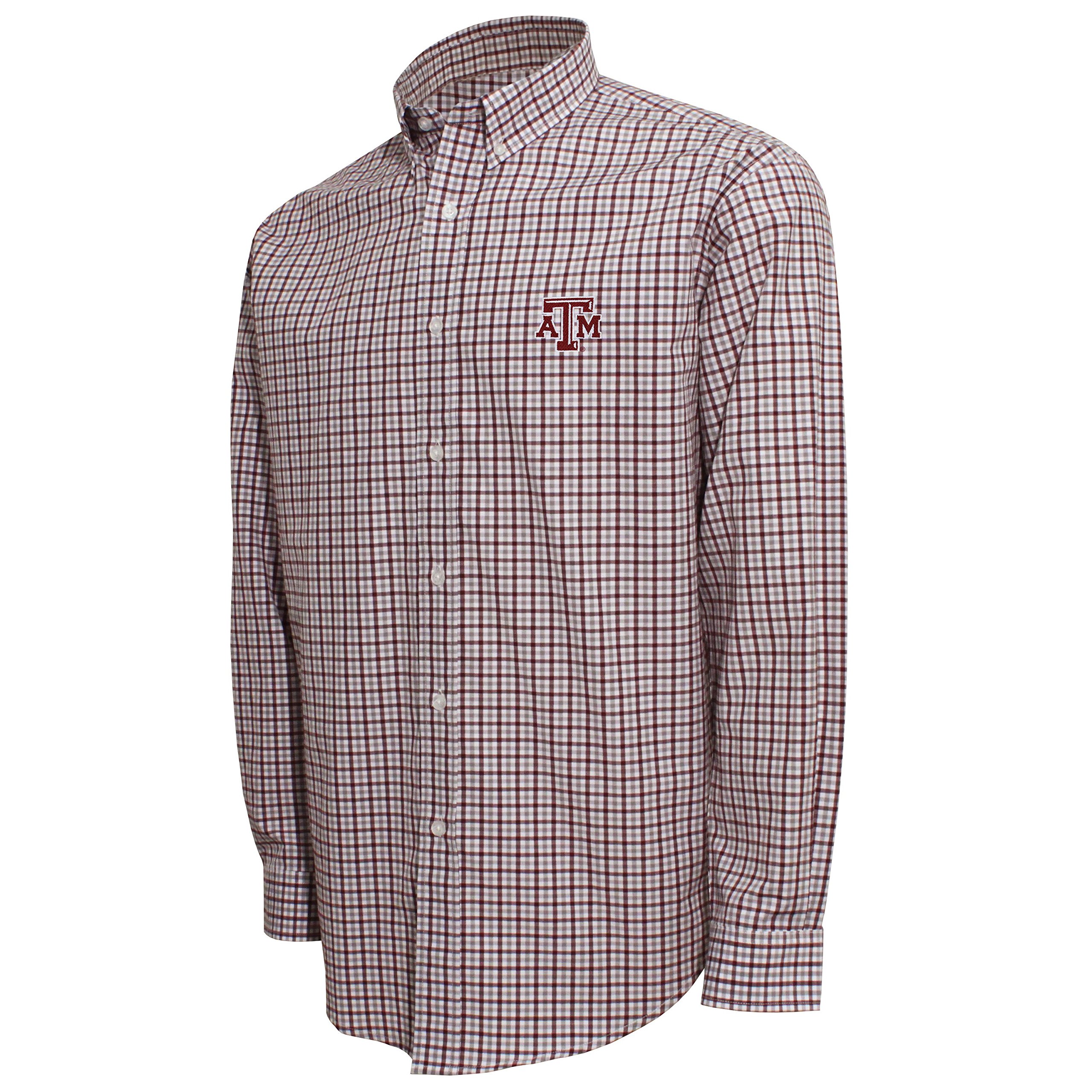 NCAA mens Ncaa Men's Campus Specialties Check Shirt,White/Maroon/Platinum,XX-Large