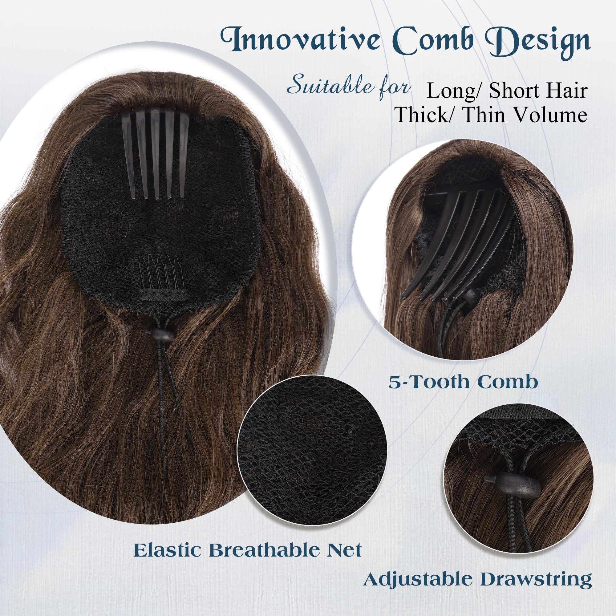 FESHFEN Long Ponytail Extensions - Image 3