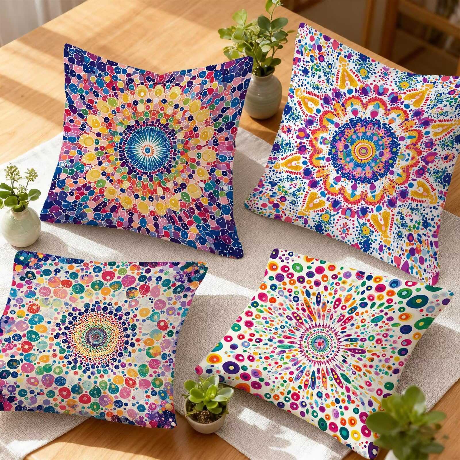 PúRpura Funda Almohada 60x60 Abstracto Funda Cojin 60x60 Cojines Sofa Lino Fundas Almohadas Cuadrada Fundas Cojines Juego 4 Protector Almohada Cervicales y Cuello, para Jardin Dormitorio E - 523