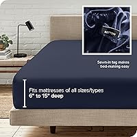 Vista 82 de Bare Home - Sábana bajera de microfibra 1800 muy suave y duradera, para colchones altos tamaño individual, color gris pardo