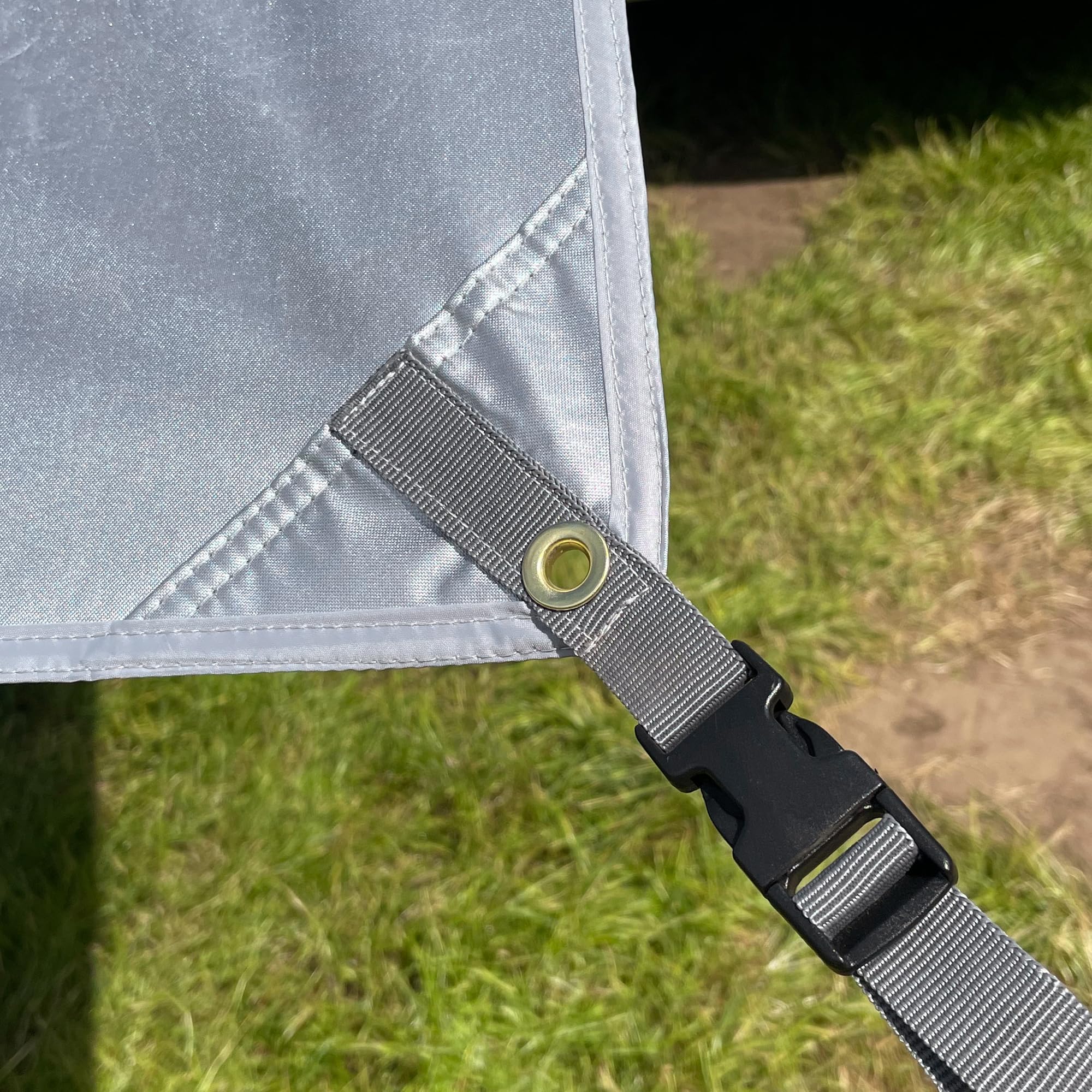 your GEAR Plandeka termiczna do przyczep kempingowych 435 x 250 cm – żagiel przeciwsłoneczny do przyczepy kempingowej UV 80+, odblaskowa, nieprzepuszczająca światła, wodoszczelna