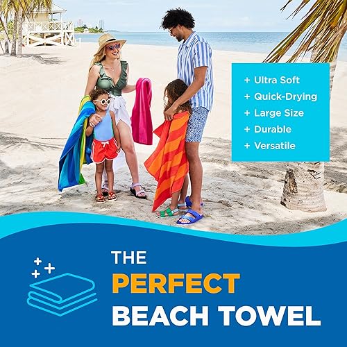 Kaufman - Toalla de baño ultra suave, afelpada, 100% peinado hilado en anillo de algodón de terciopelo a rayas tonales de gran tamaño de 30 x 60