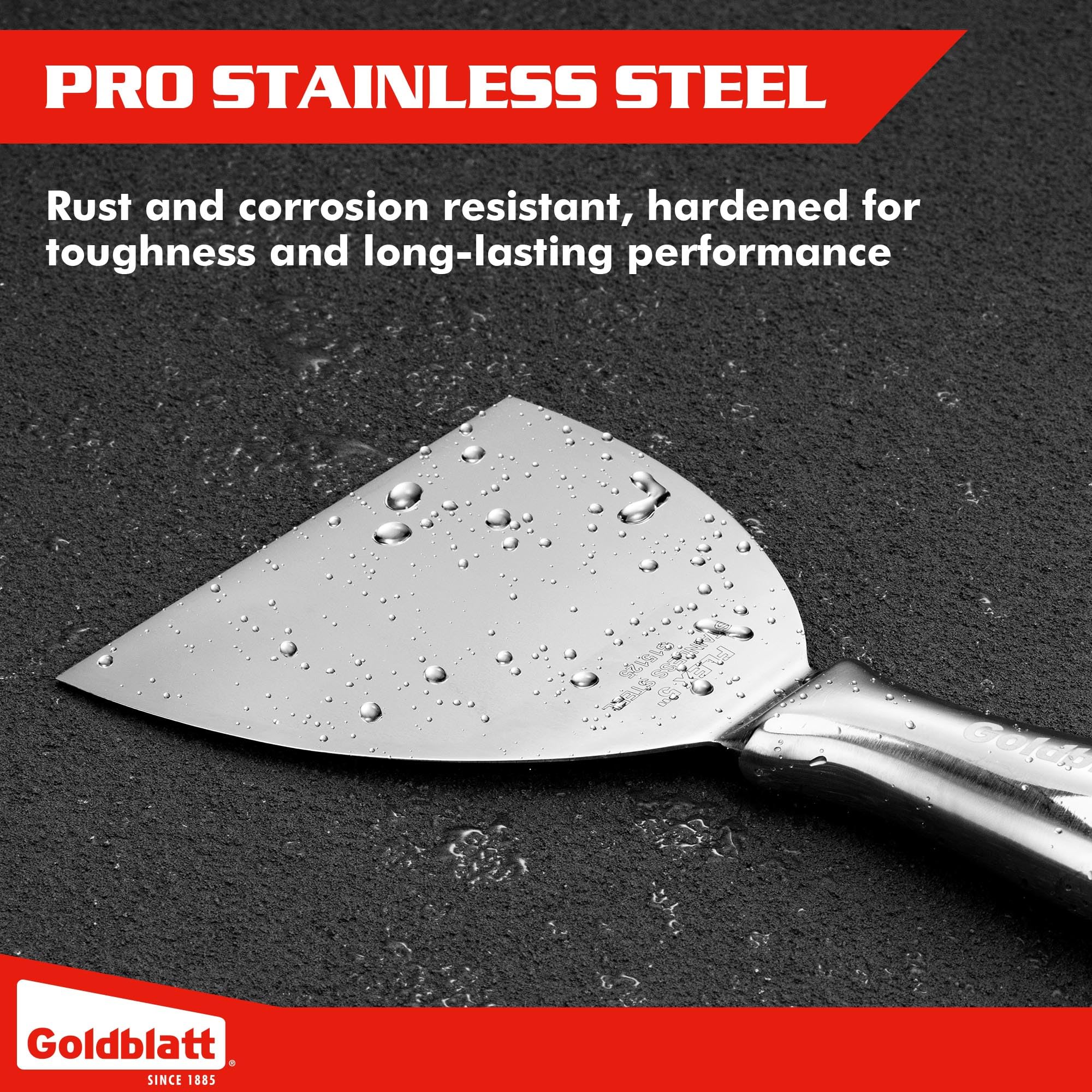 Goldblatt 5" Stainless Steel Putty Knife -4 Goldblatt 5" Stainless Steel Putty Knife -4