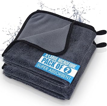 2 Pack Large Microfibre Cleaning Cloth, 60x40cm, 600 GSM