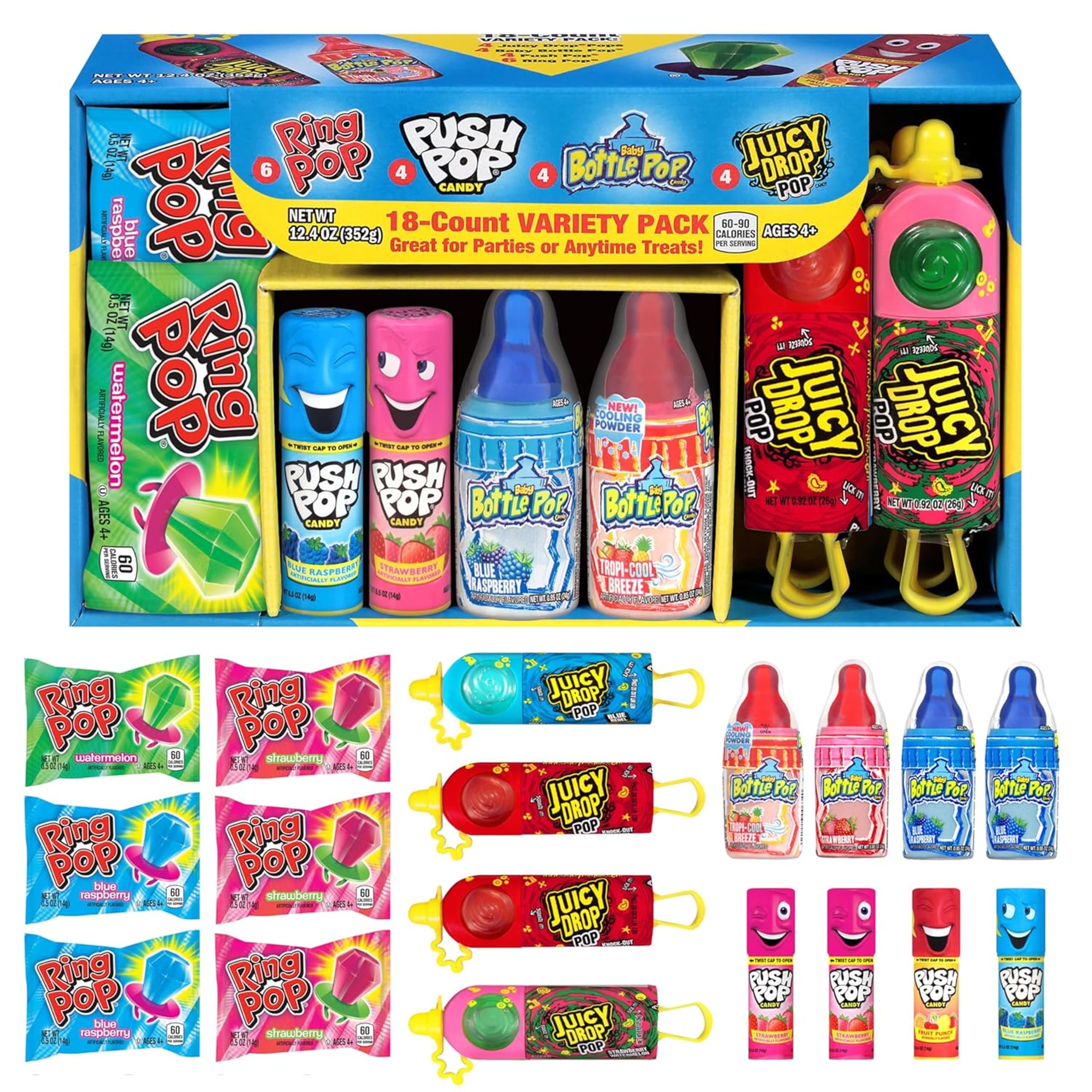 Amazon.com : Halloween Candy Variety Pack, 18 Ct, Ring Pop, Push