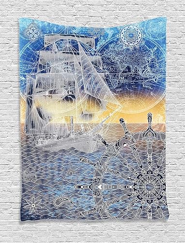 Miniatura 24 de Ambesonne Tapiz Groovy, letras de texto de la paz de los años setenta, ilustración musical de la revolución histórica de igualdad, colgante de pared