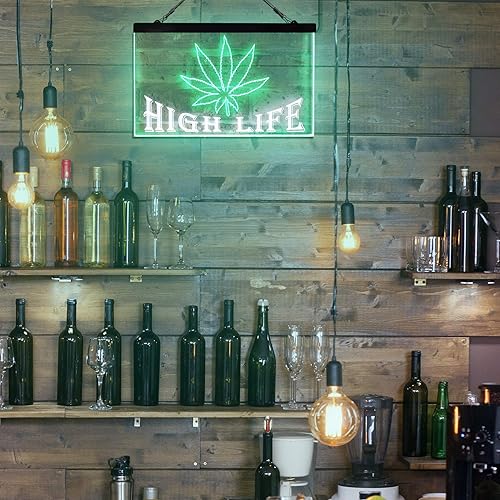 Miniatura 7 de AdvpPro st6-0403 - Letrero de neón con LED de doble color, 2 C, diseño de hojas de cáñamo de Marihuana