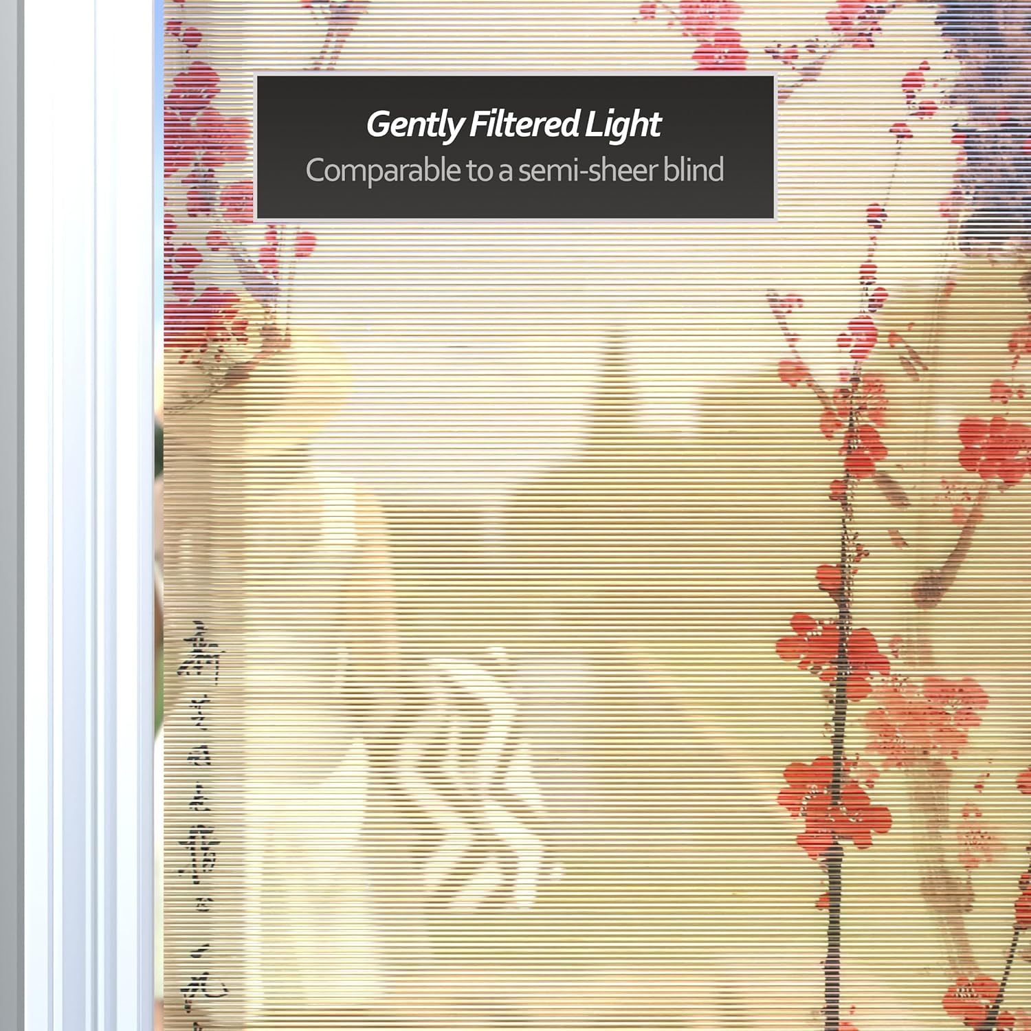 Red Lantern Bamboo Window Shade Blind - Cherry Blossom 36" Wide