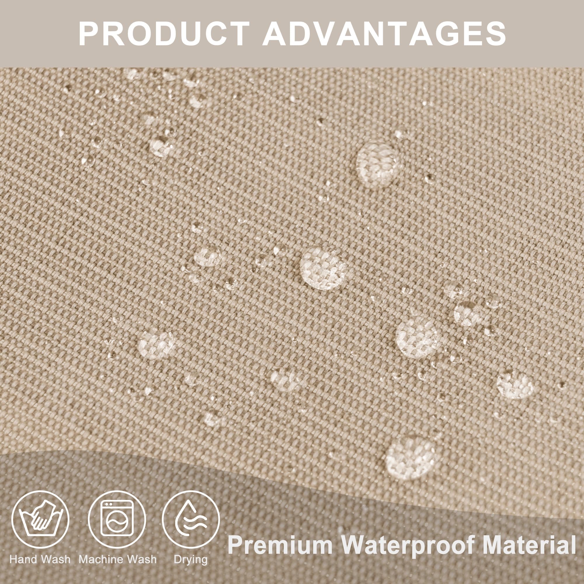 Funda de cama para perro, funda de colchón impermeable con cremallera, lavable, extraíble, protector de cama para perros y gatos (111 x 80 x 7,5 cm, caqui)