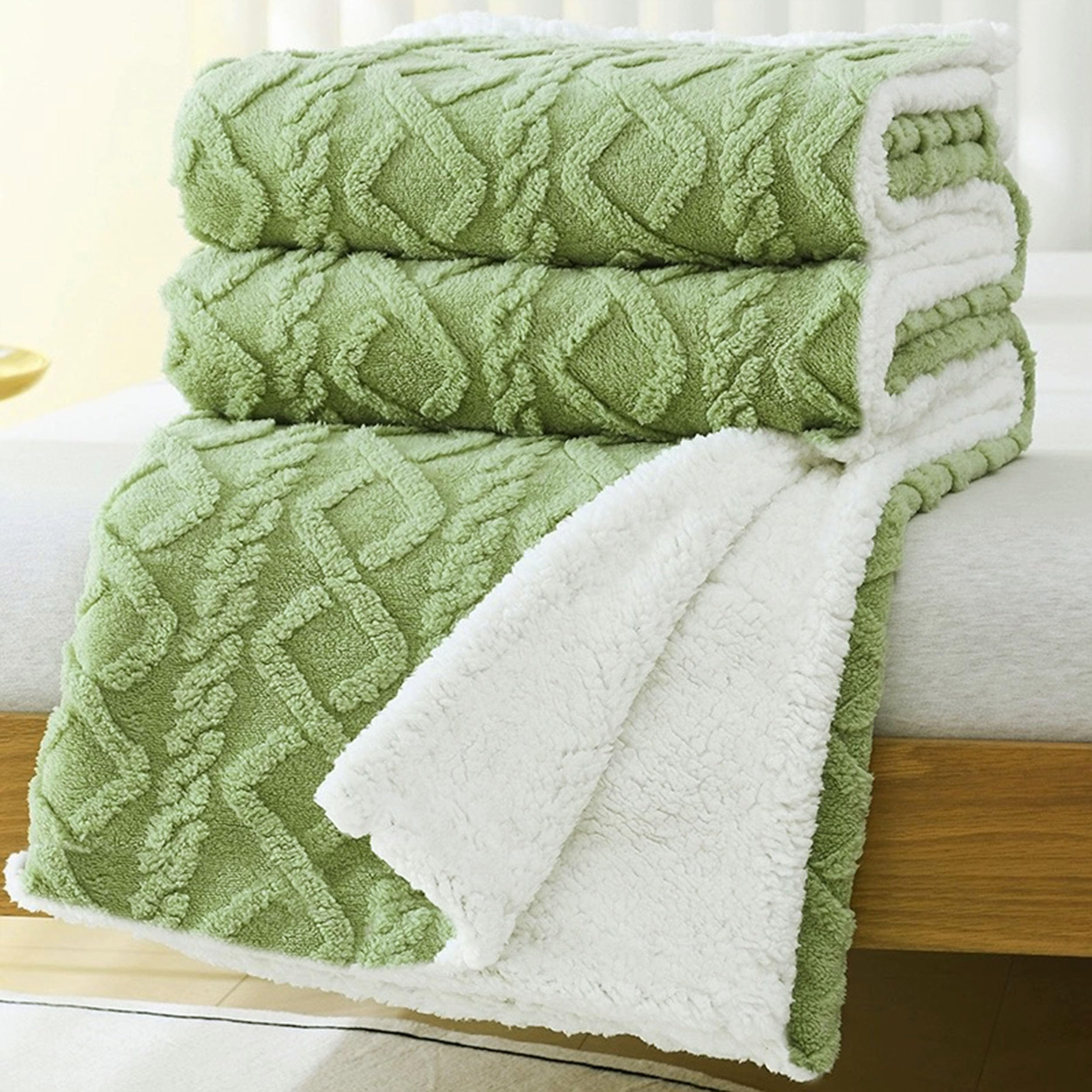 MANEMI Manta Sofa de Borrego, Manta Doble Cara Franela y Sherpa, 100% Poliester, Suave y Caliente para Invierno, Manta Cama, Sobrecama, Manta Borreguito.