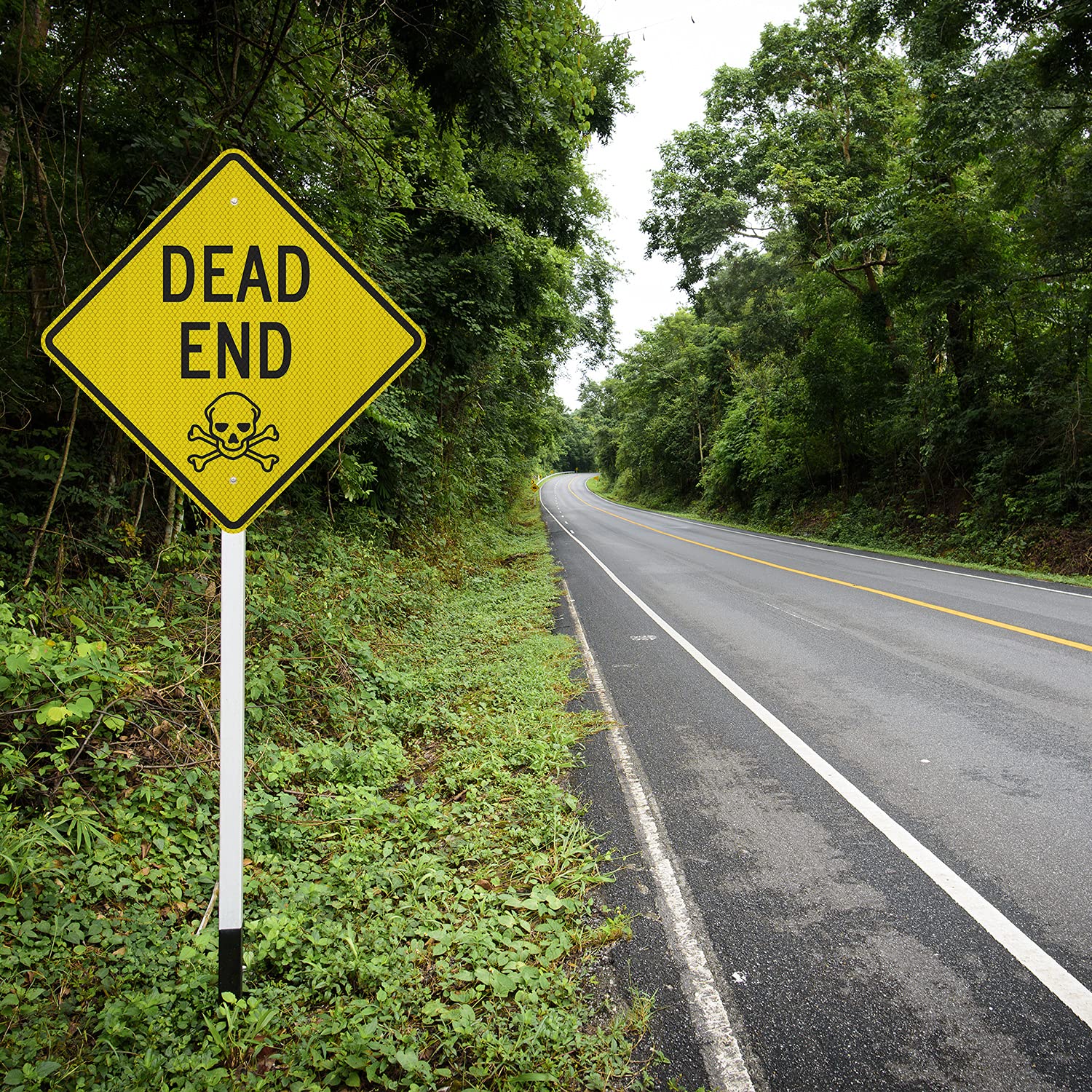 SmartSign Cartello "Dead End" | 61 x 61 cm 3M Fluorescente Diamante Grado Alluminio Riflettente
