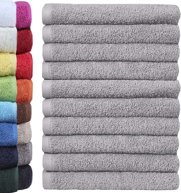 NatureMark Zestaw 10 ściereczek | 100% bawełna | ręczniki frotte | wymiary 30 x 30 cm | ręczniki frotte w opakowaniu 10 szt. Kolor: srebrno-szary