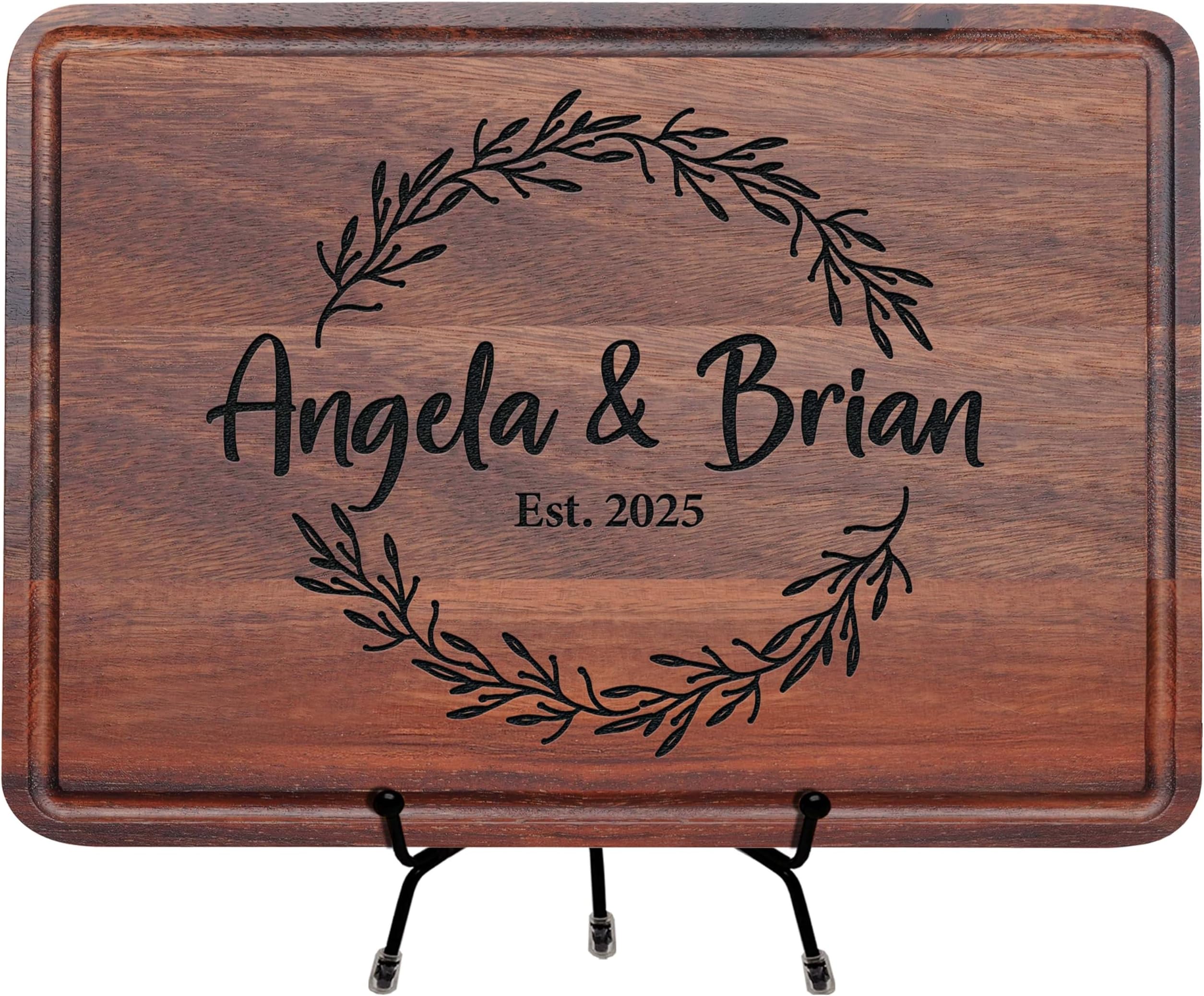 Custom Bamboo Cutting Board, Customized Mothers Day, Birthday Gift, Newly Named Wedding Gifts for Couples 2026, Housewarming Decor Gifts, Wedding Presents for Newlywed, Anniversary, Engagement Gift