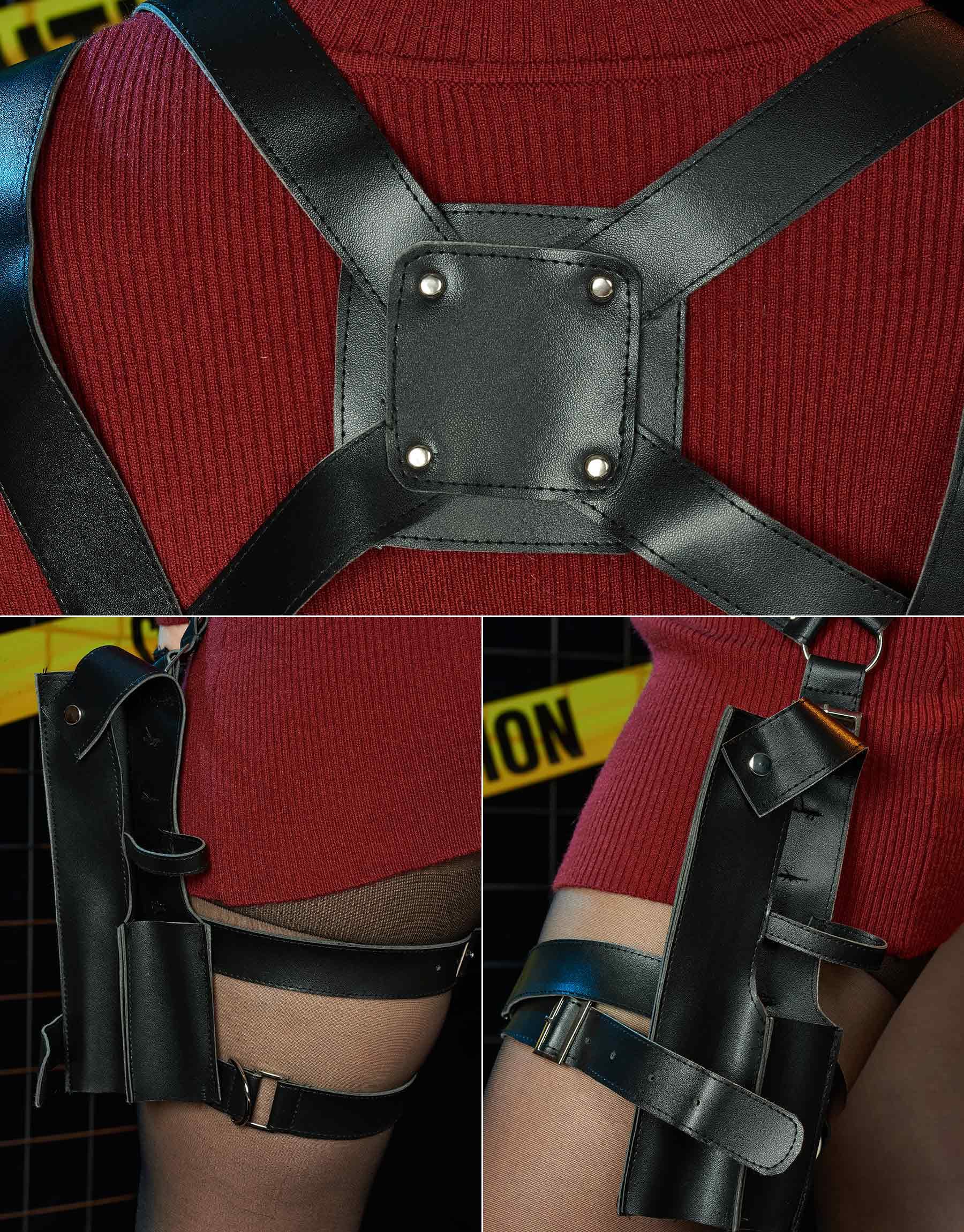 Cosplay.fm Women's Game Cosplay Costume Red Sweater Dress Set with Full Accessories