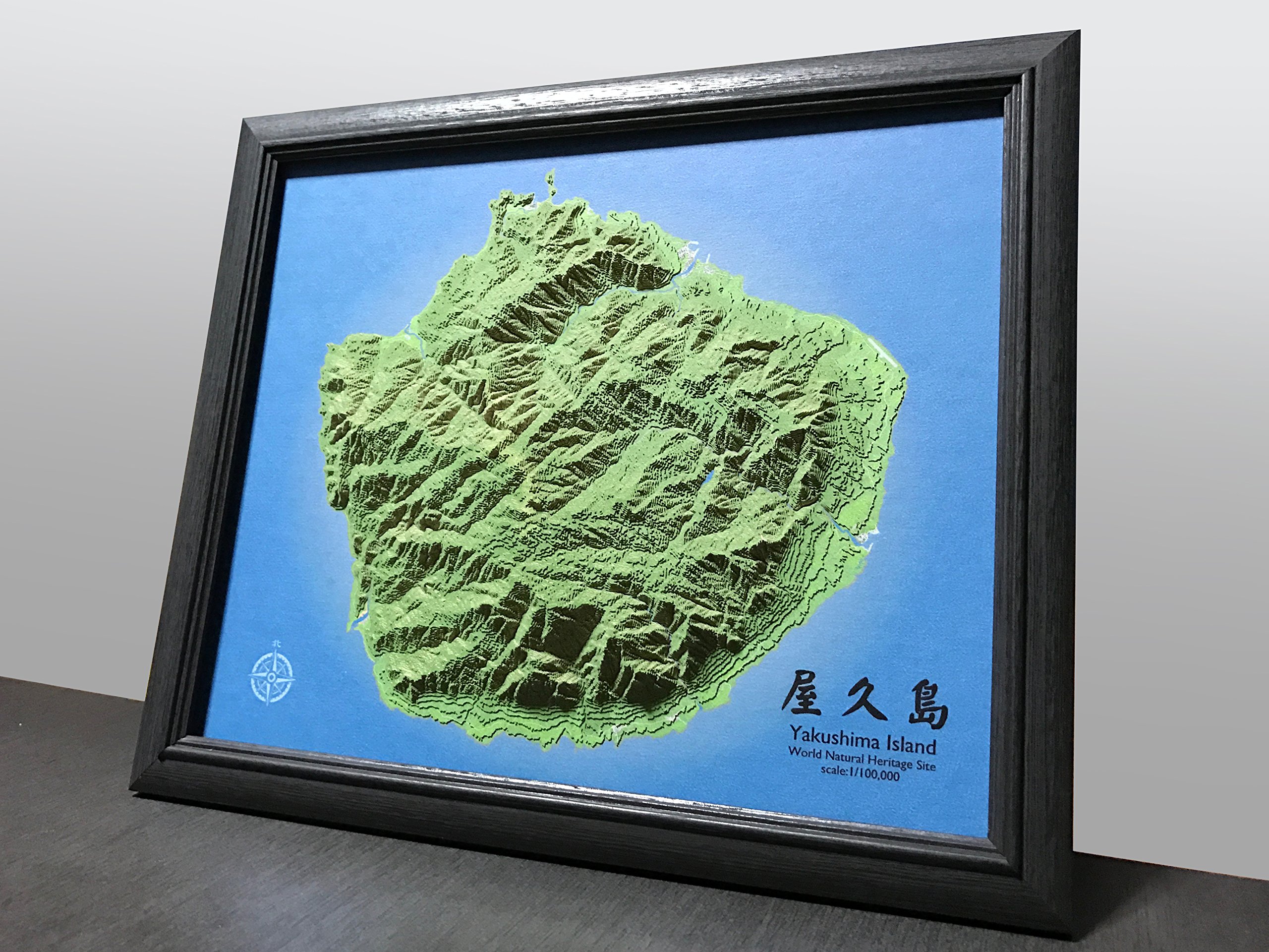 Amazon | やまつみ 【屋久島】 1/100,000 （木製フレーム付き