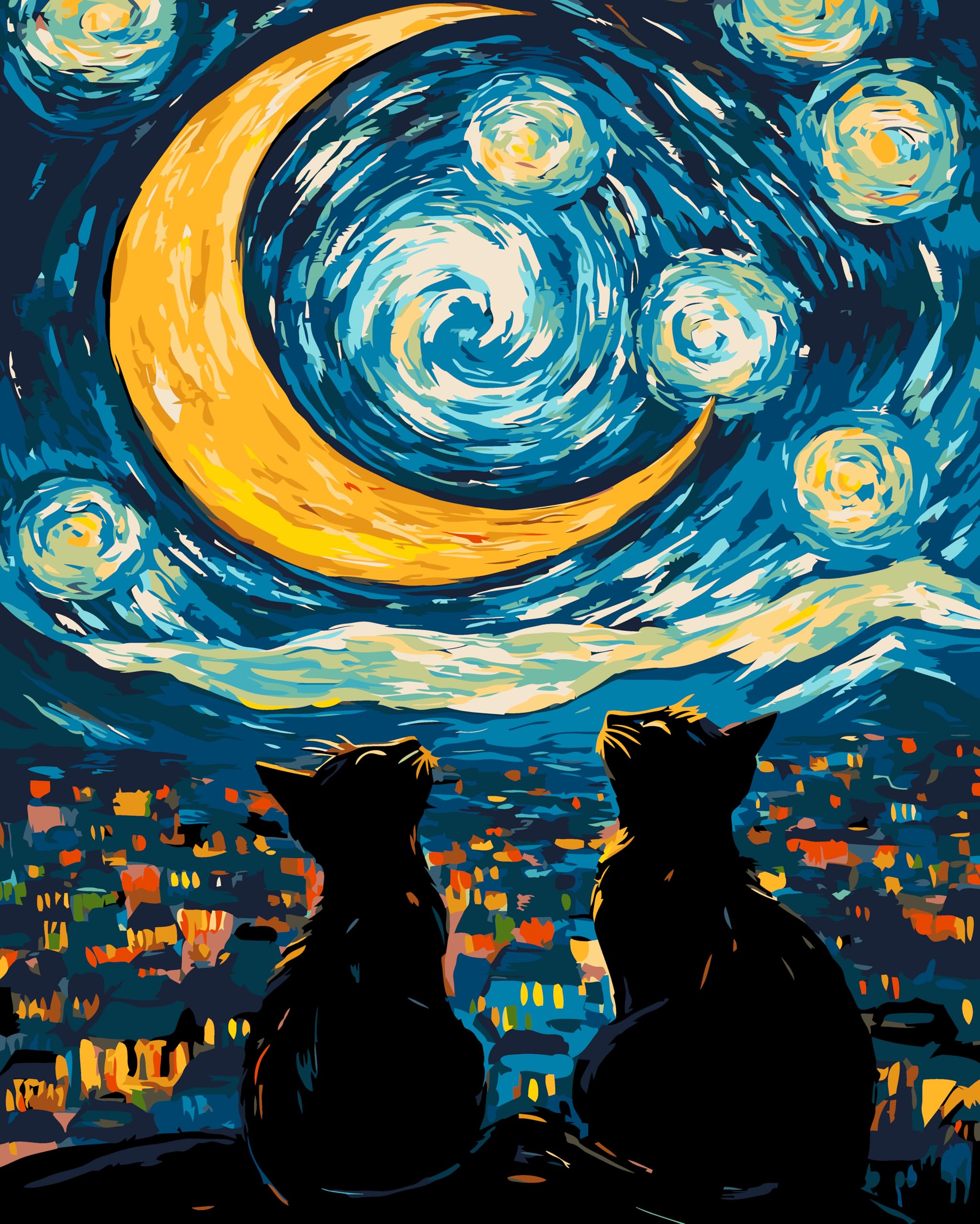 Paint by Numbers Kit - Abstract Cat Painting -11