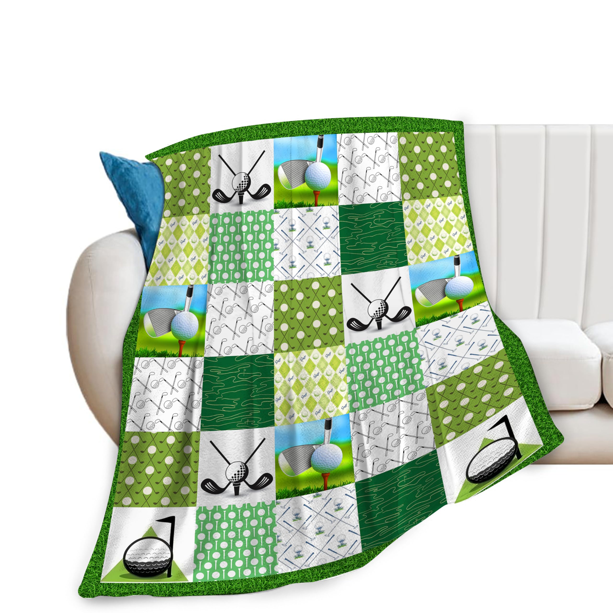 Golf Blanket Cozy Soft Golfing Throw Blanket Golf Gifts for Men Golfers Warm Plush Fluffy Stuff Lightweight Fleece Flannel Gifts Blankets for Women Kids Adults 50"X40"