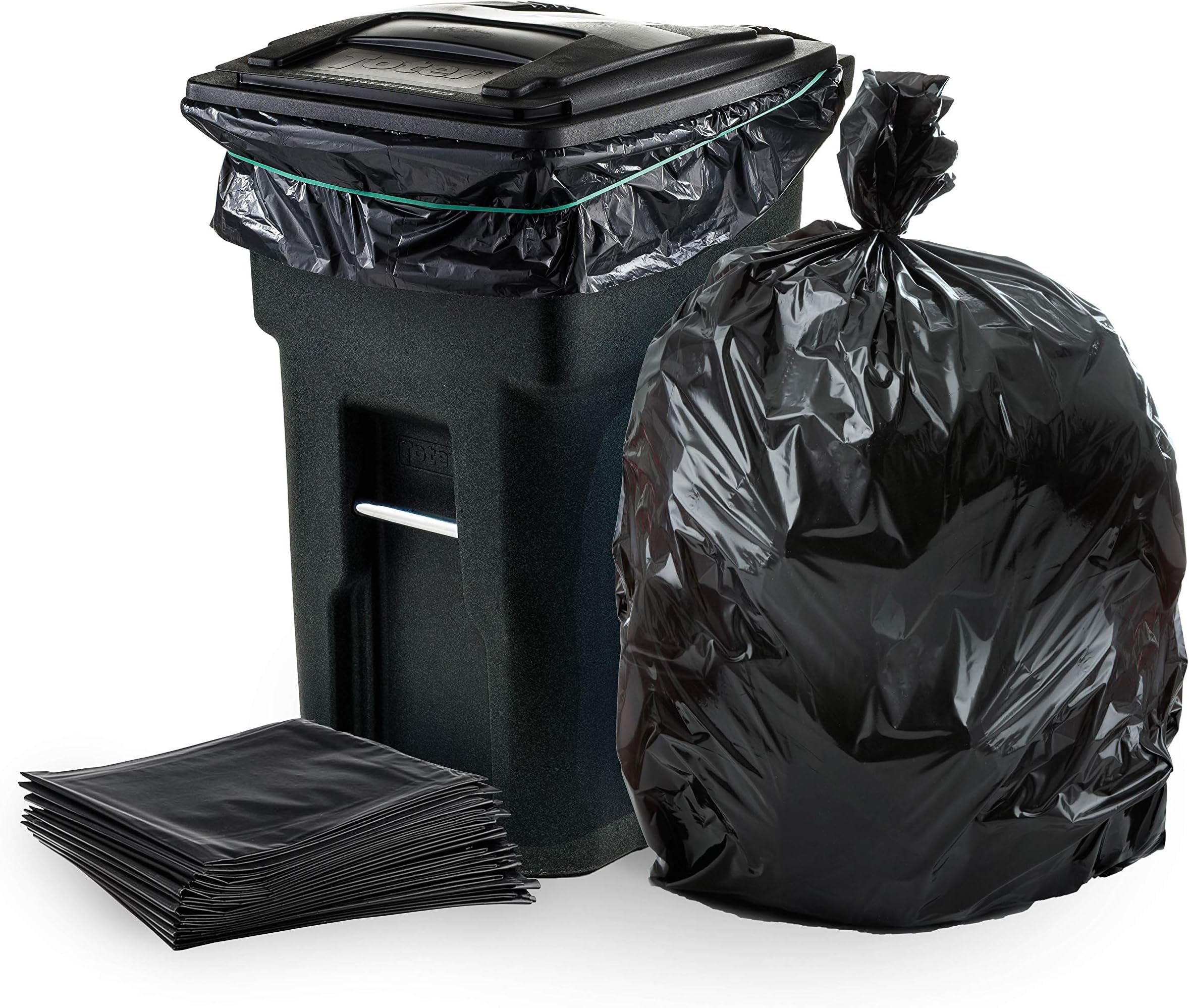 Plasticplace 64-65 Gallon Trash Can Liners for Toter