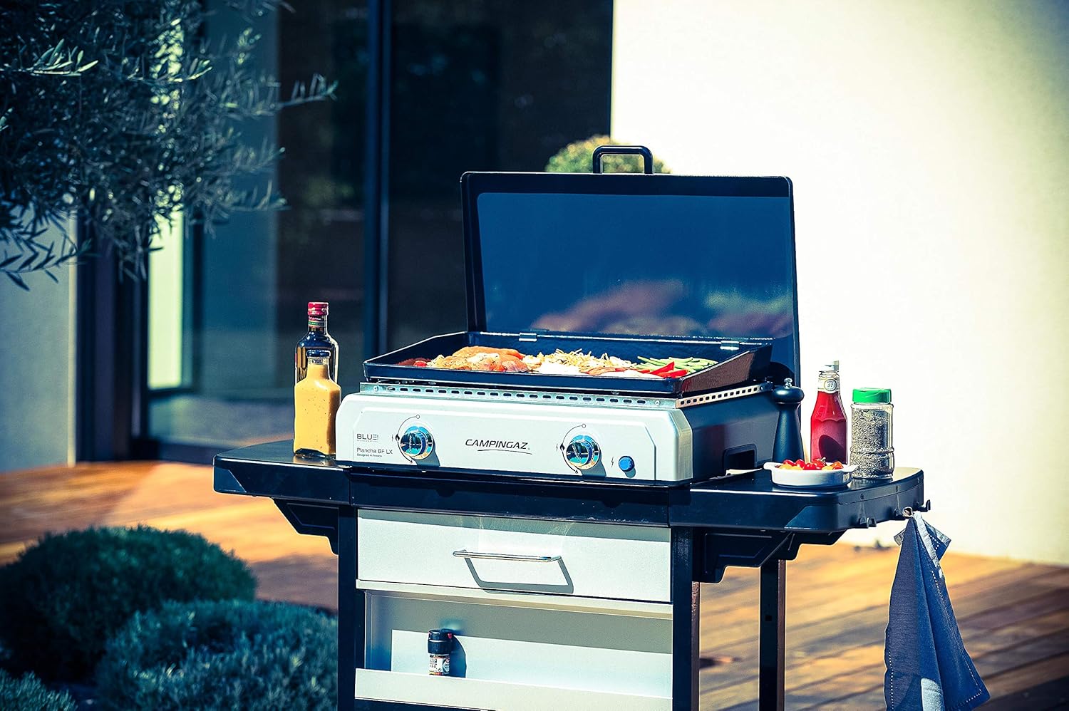 Campingaz Plancha, barbecue da tavolo a gas, con piastra in acciaio smaltato e 2 bruciatori in acciaio, griglia da tavolo con tecnologia BlueFlame per grigliare mediterraneo a la plancha Campingaz Plancha, barbecue da tavolo a gas, con piastra in acciaio smaltato e 2 bruciatori in acciaio, griglia da tavolo con tecnologia BlueFlame per grigliare mediterraneo a la plancha