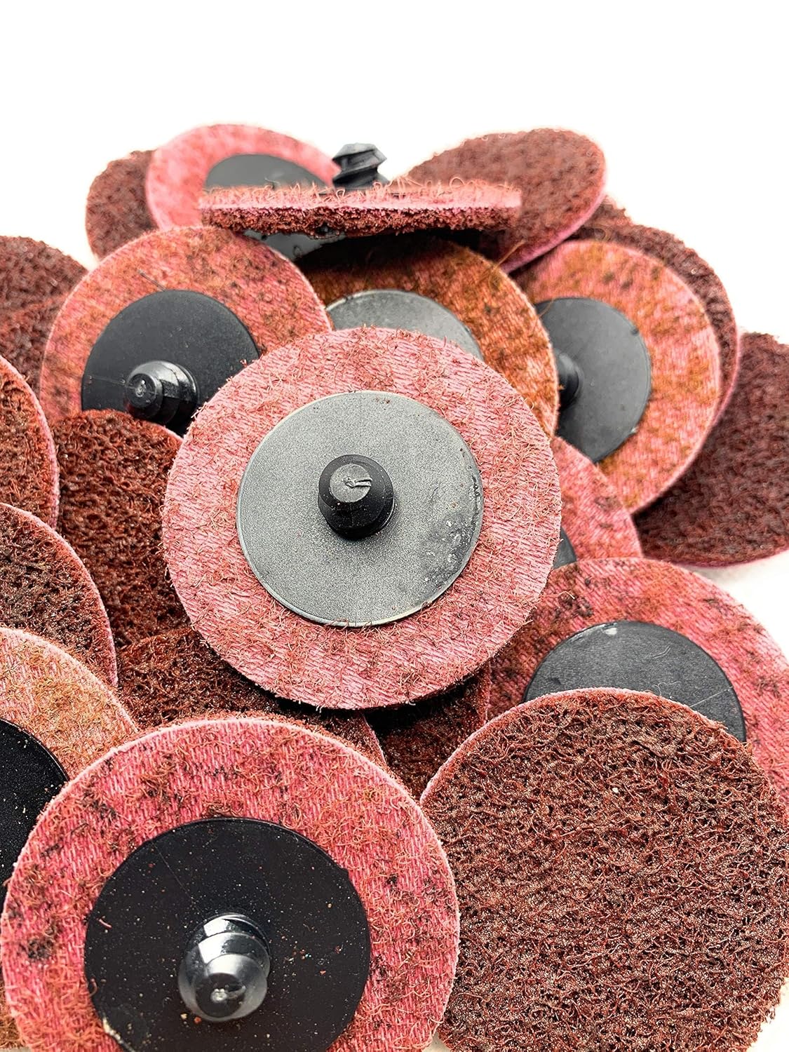 Premium SIGNI R-Type 2 inch Maroon Medium Abrasive Non Woven Nylon Surface Conditioning Disc Quick Change Disc for Rust Removal, Polishing and Finishing (25pcs)