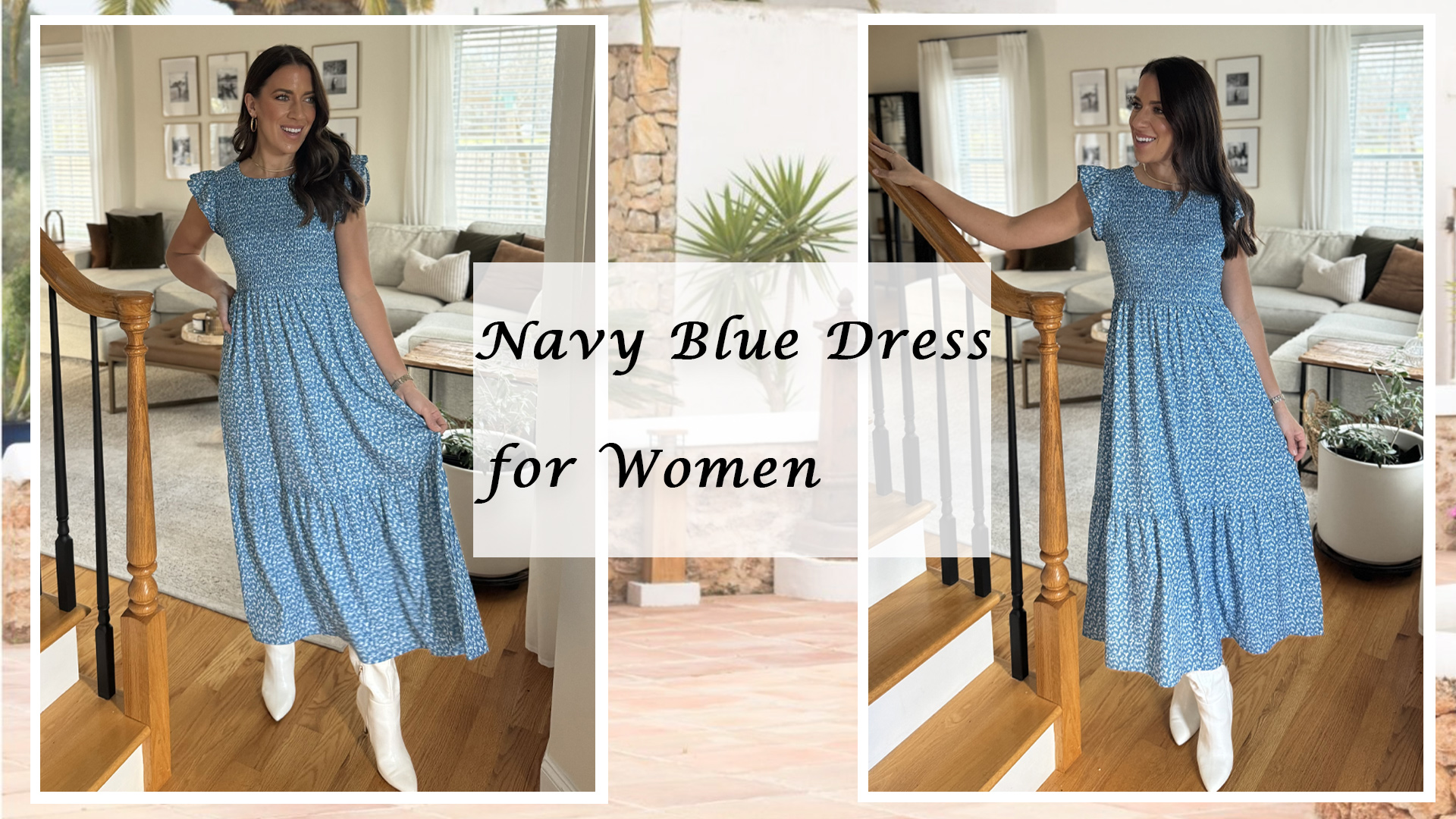 OFEEFAN Casual Dress Womens Maxi Dresses Tiered Dress Long Summer Dress Navy Blue XL : Clothing, Shoes & Jewelry