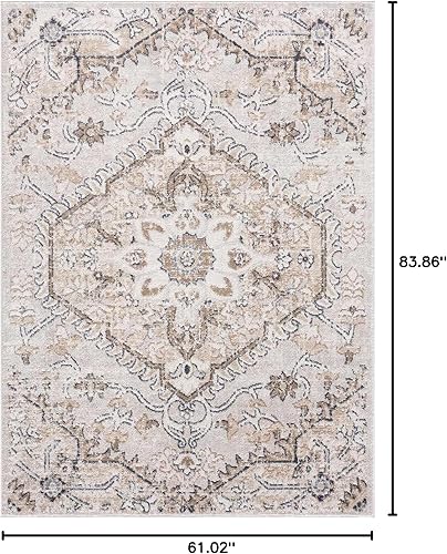 Miniatura 2 de Hauteloom Mudgee - Alfombra oriental de 5 pies 2 pulgadas x 7 pies, para sala de estar y dormitorio, alfombra bohemia para interiores, diseño